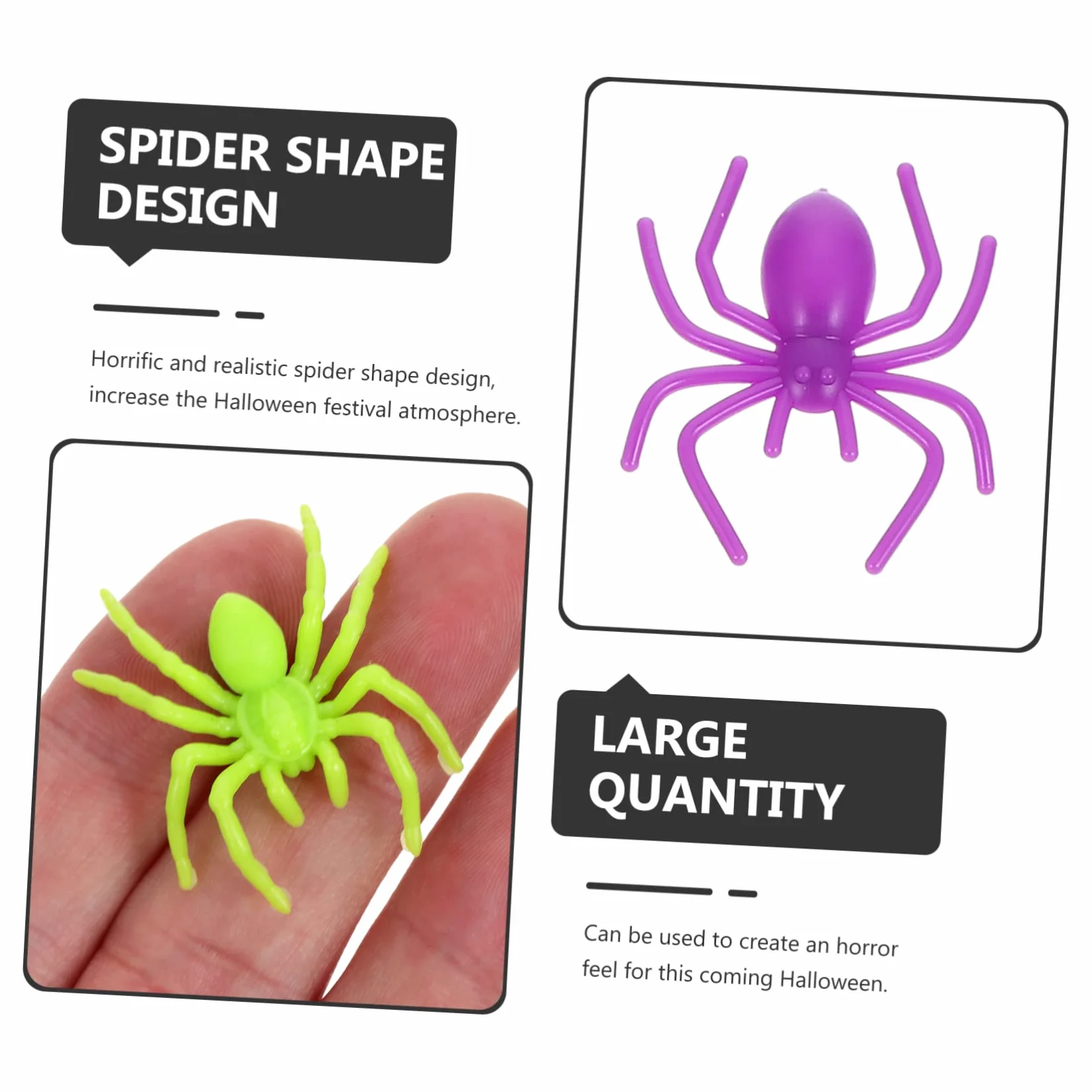VICASKY 800pezzi Spiders Realistici per Decorazioni Halloween Giocattoli per Scherzi e Ragnatele e Accessori per Party Halloween