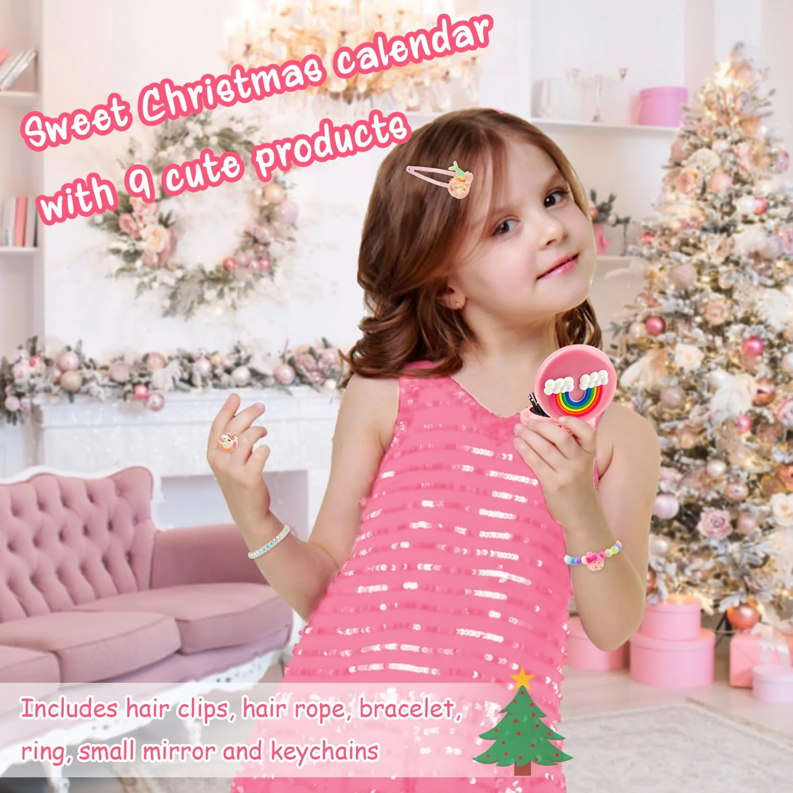 Aifanciey Calendario Avvento Bambini 2025, Unicorno Stella Calendario Bombe da Bagno Sorpresa Idee Regalo Natale, Compleanno per Bambini Ragazze 4 5 6 7 8 9 Anni, rosa