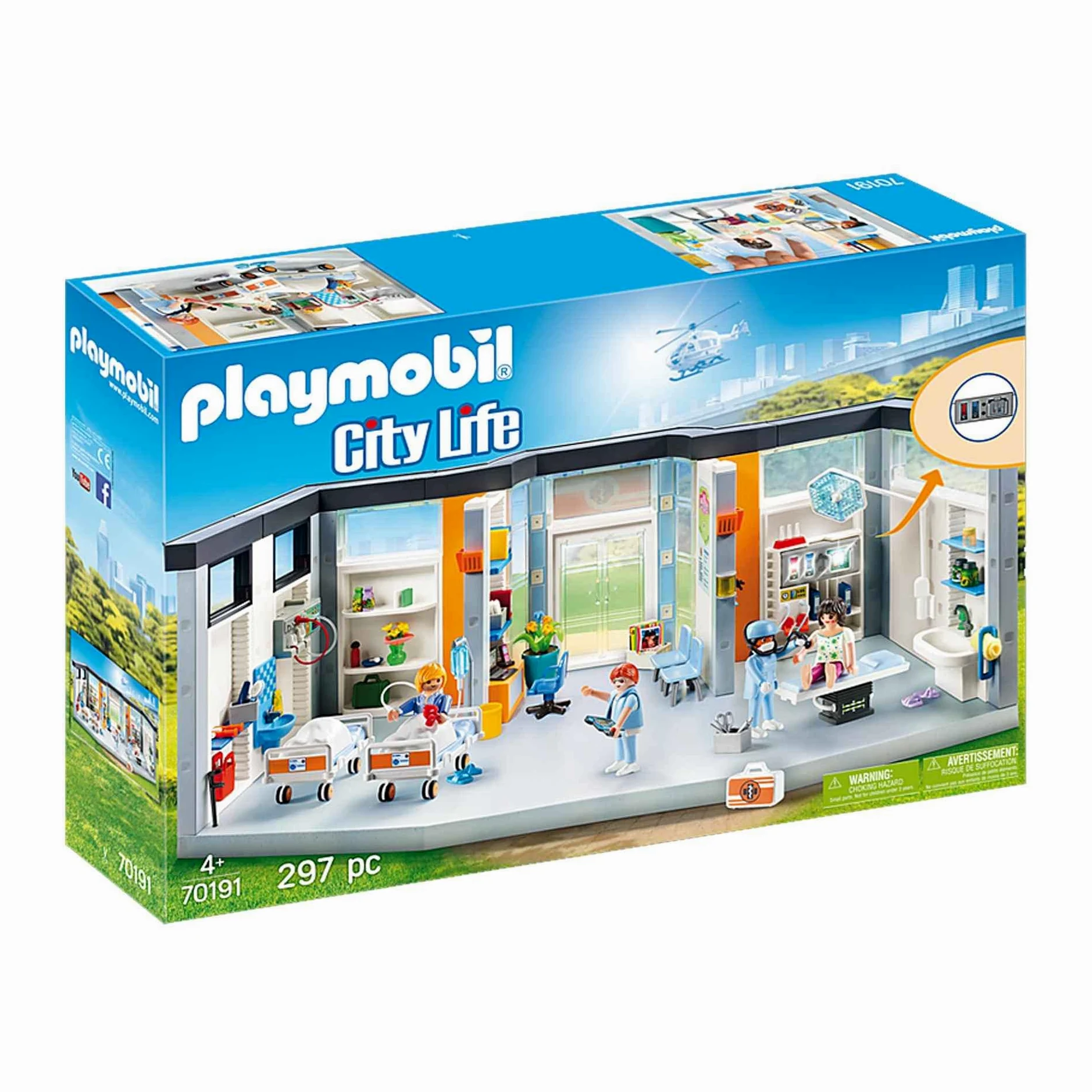 Playmobil 70191 City Life Hospital Clinic, With Lighting Effects, for Children Ages 4+