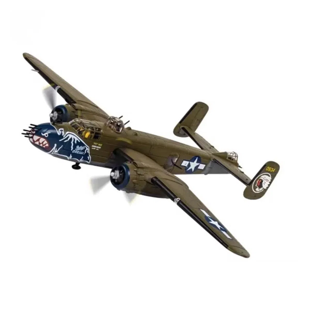 Pressofuso in Metallo pressofuso per Aereo in Scala 1:72 per B-25J Fighter Decorazione statica Souvenir Home Decor Modello di Aeroplano per Raccolta ed Esposizione