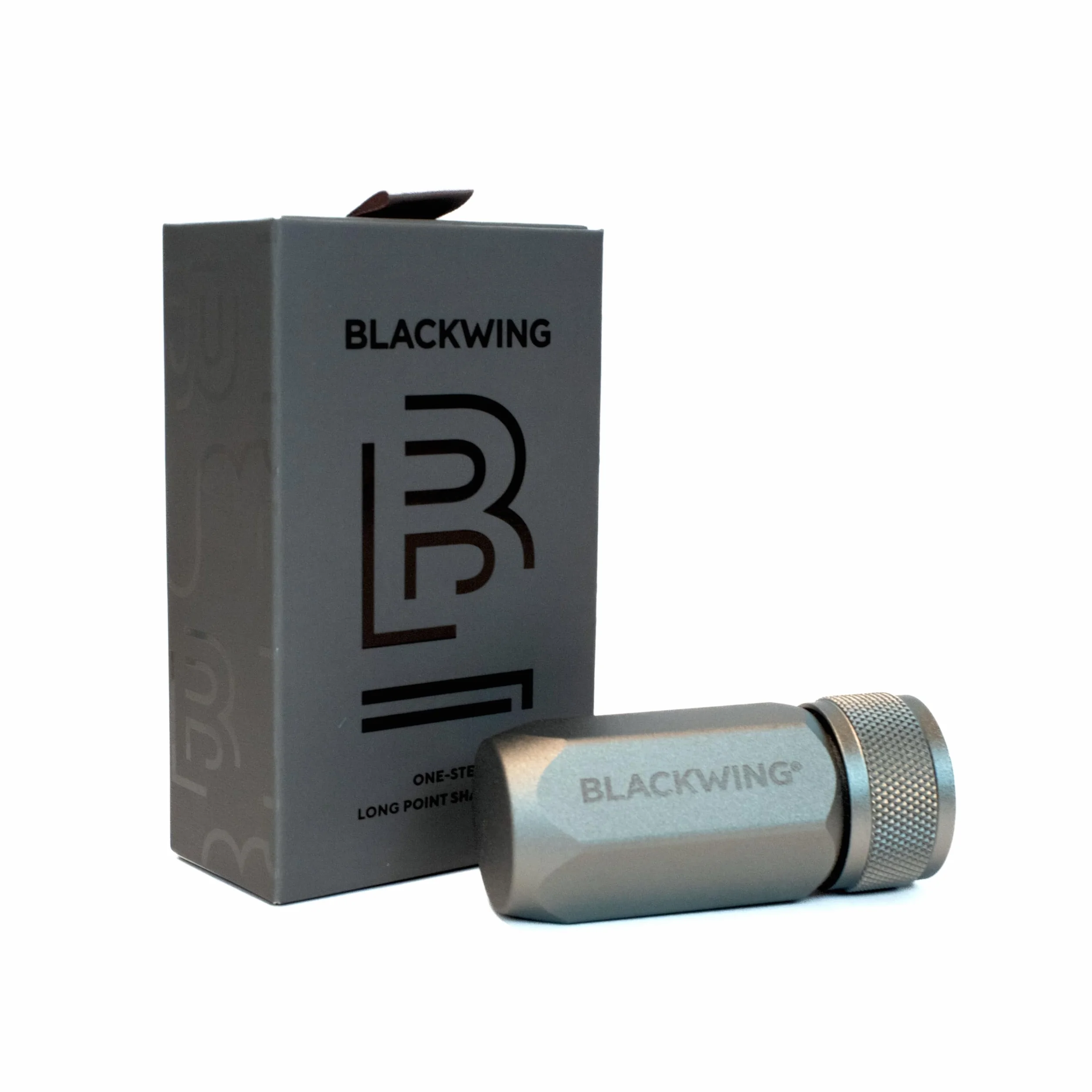 Blackwing Affilatrice a punta lunga in un solo passo, lama in acciaio tedesco, punta curva affilata, alluminio lavorato, grigio