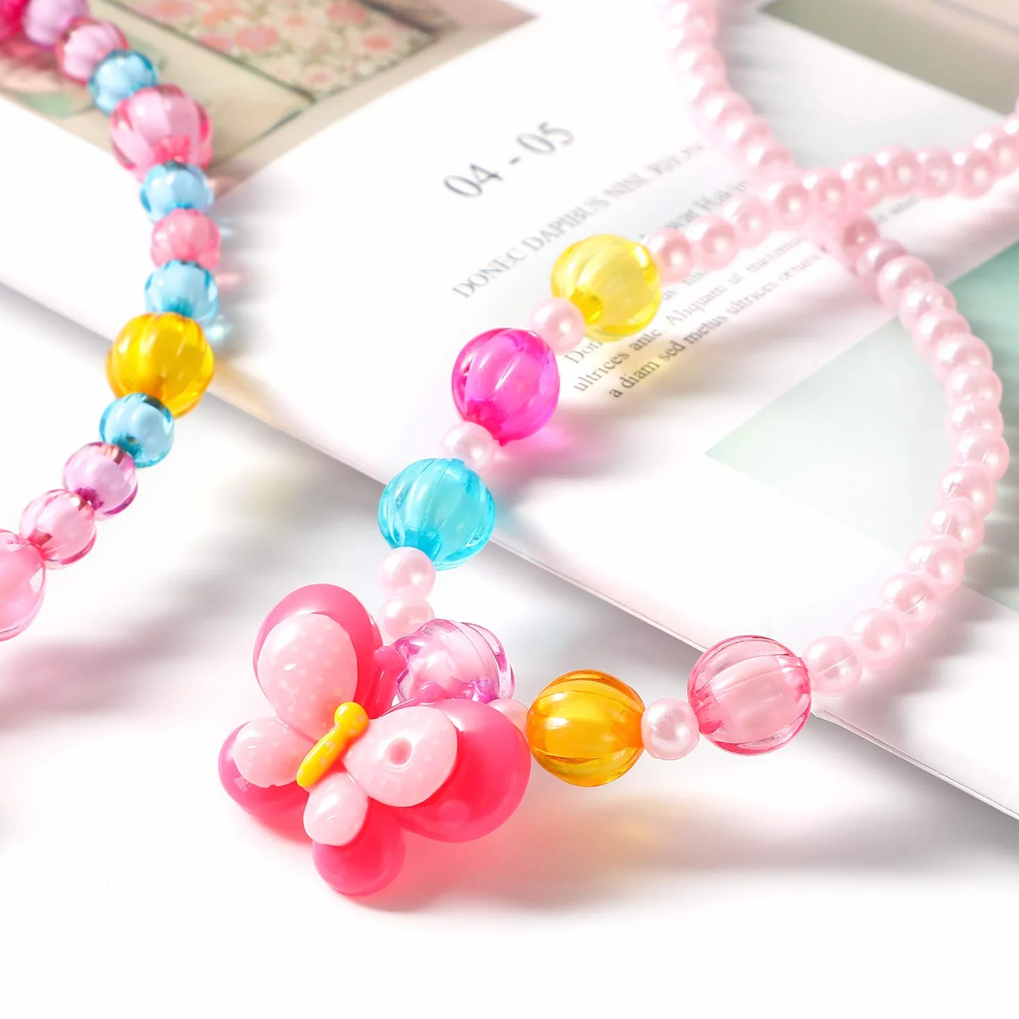 Hifot Gioielli per Bambini Ragazzine Collana Braccialetto Squillare Orecchini a Clip Forcine per Capelli
