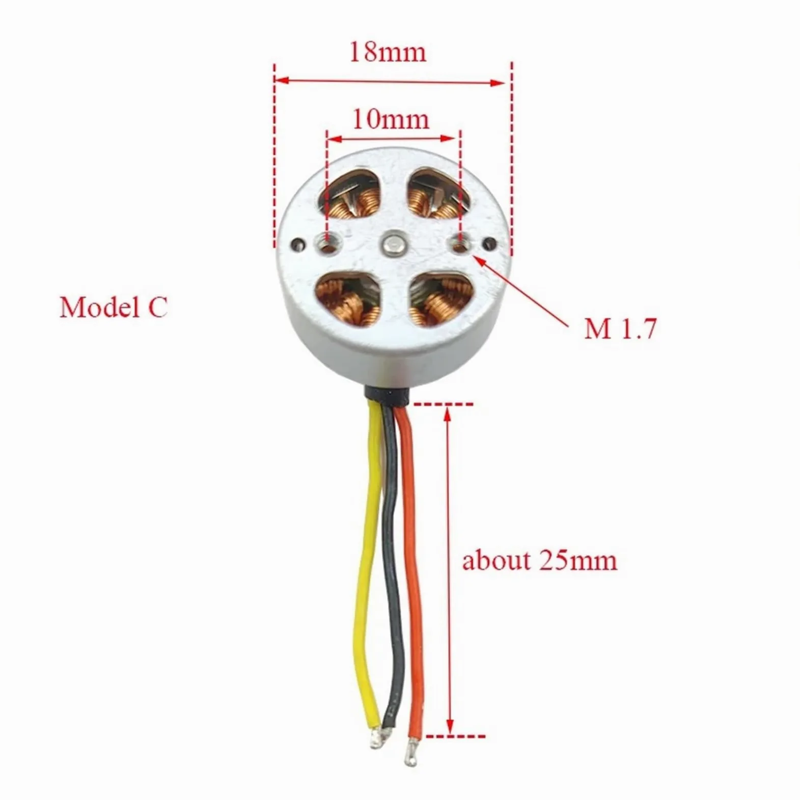 3 pezzi 2500KV Mini 18mm motore brushless ad alta velocità set for RC Drone FPV UAV modello di aeromobile per generatore fai da te(Motor A Propeller)
