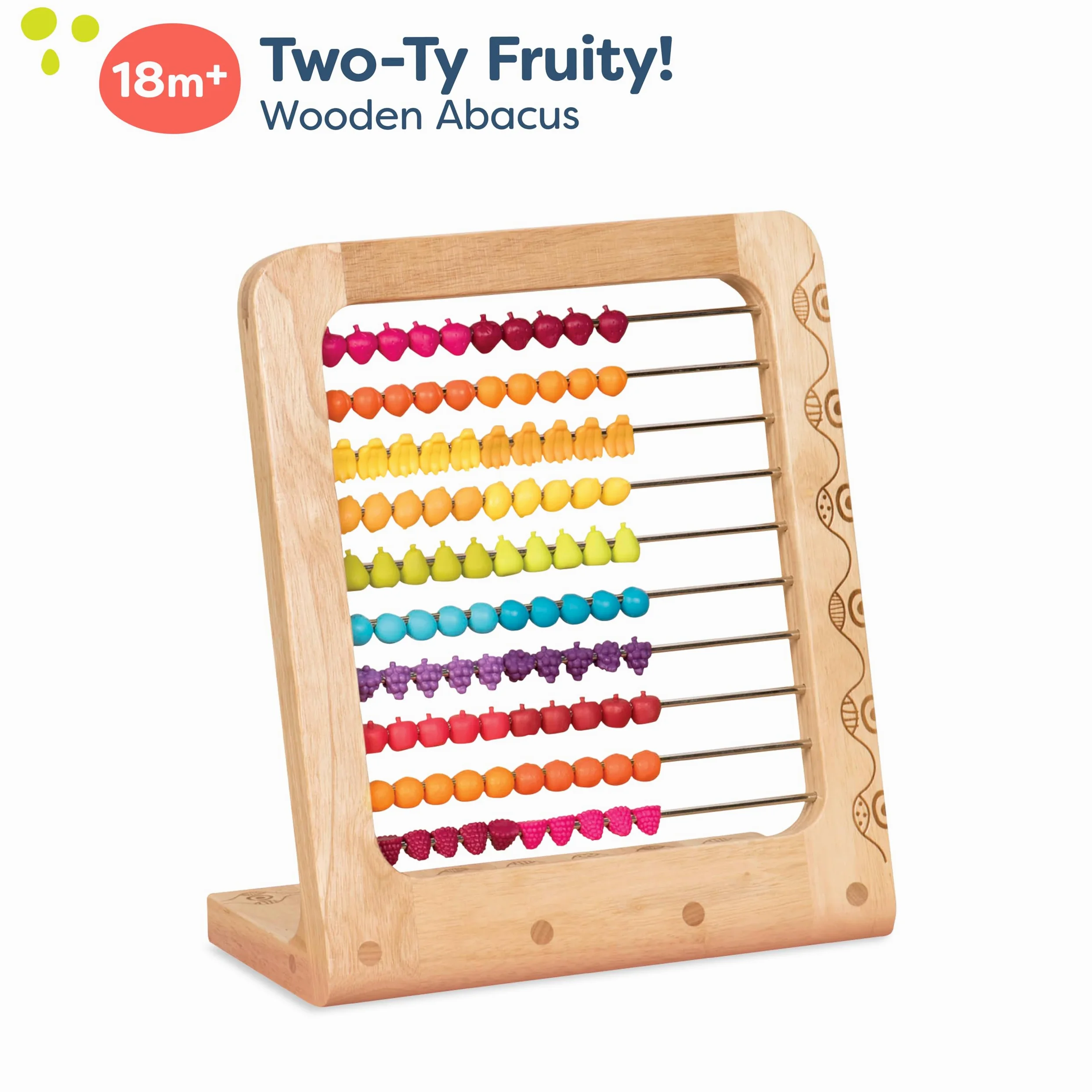 B. toys Abaco di Legno Two-TY Fruity!, 100 Perline di Frutta, Classico