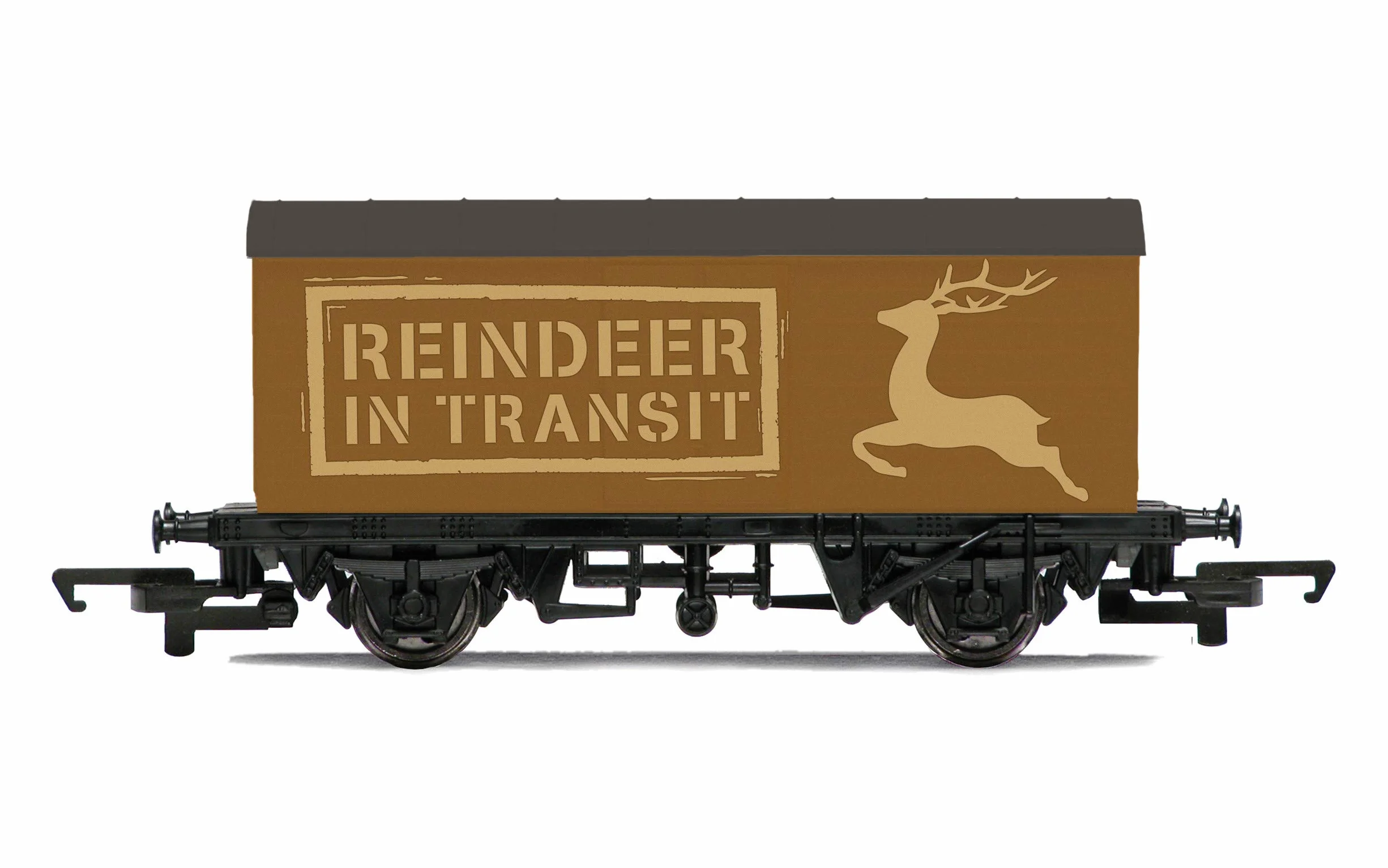 Hornby Wagons R60053 - Carro con renna di Babbo Natale, giocattolo per treno, carri e merci calibro 00 per set di treni, modelli per adulti, in scala 1:76, regalo modello in scala 1:76, rosso