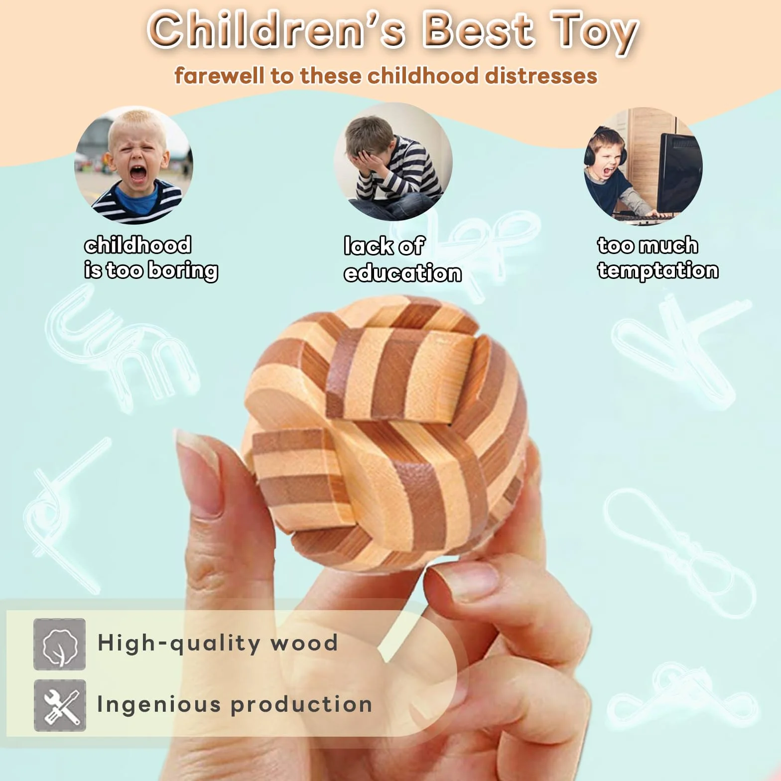 Giochi Rompicapo di Legno e Metallo Set da 20 Pezzi Logica Puzzle Giocattolo Regalo Bambini Erwachsene 5.0 cm
