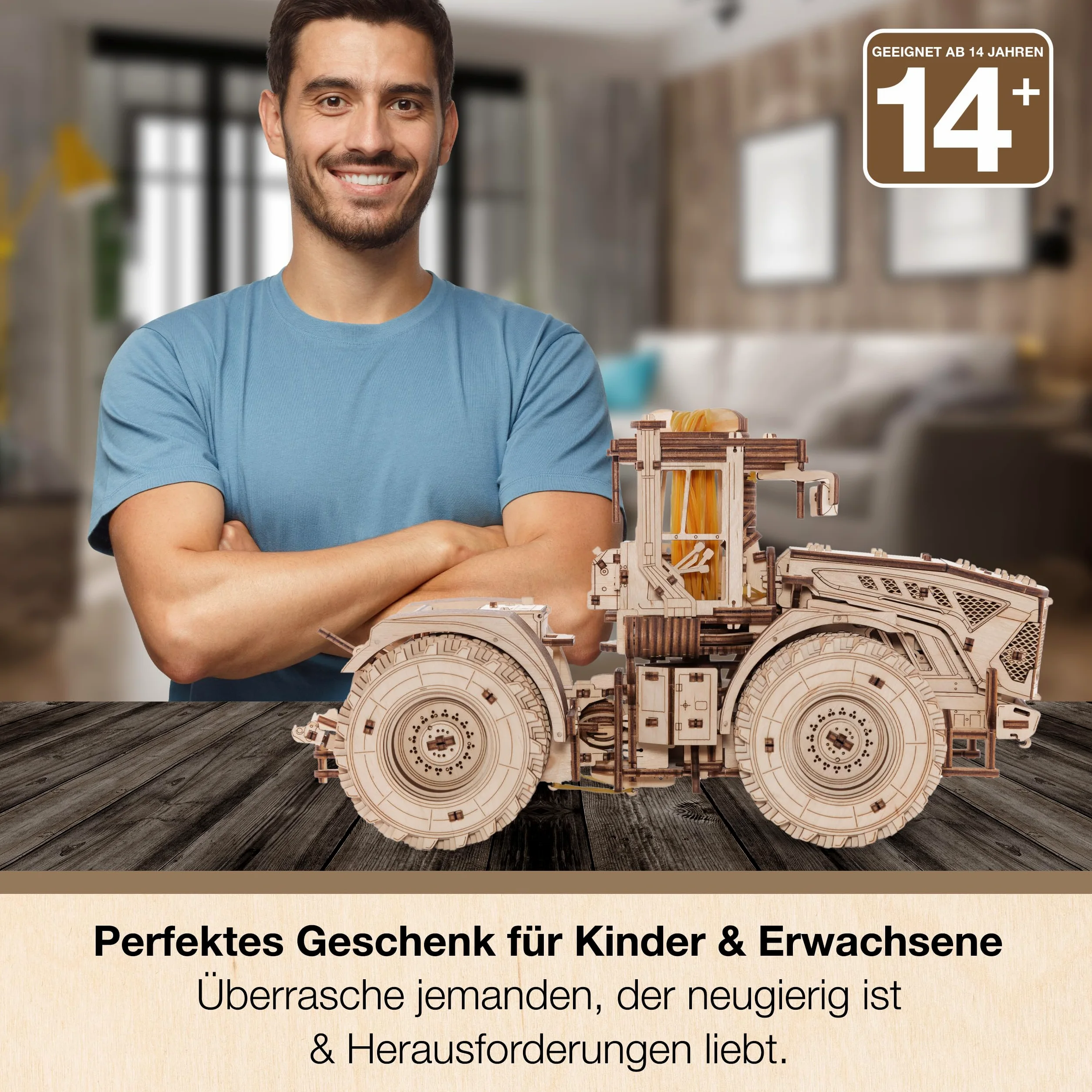 EWA Eco-Wood-Art - Trattore "KIROVETS K-7M" - Puzzle meccanico tridimensionale - Puzzle per adulti e adolescenti - Collezione senza colla - 596 dettagli.