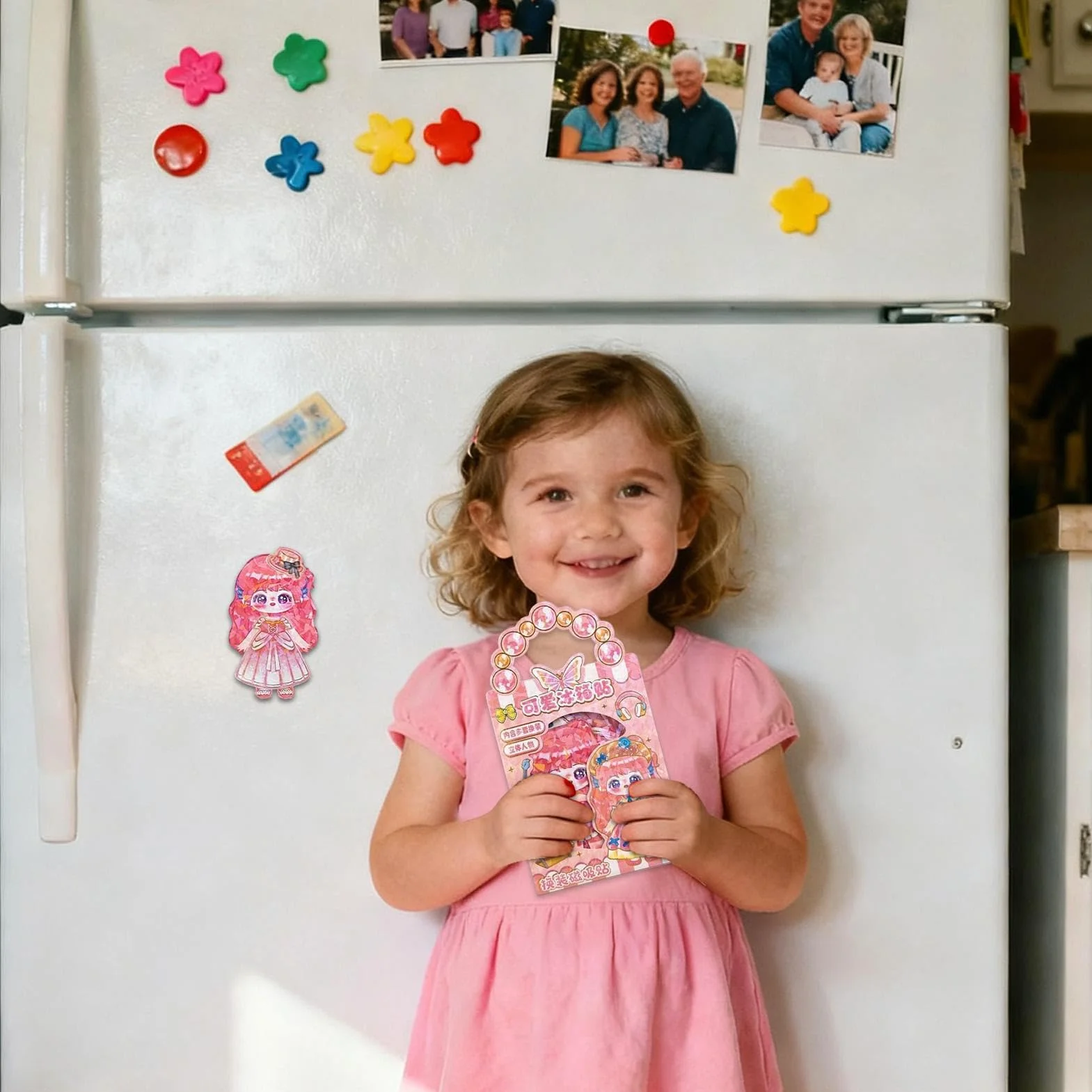 Generico Bambola Magnetica da Vestire - Giocattolo Magnete Frigo in Carta Vestiti Mix Match | Bambola di Carta Stile Anime per Bambini, Ragazze | Regalo Compleanno Gioco di Ruolo Creativo