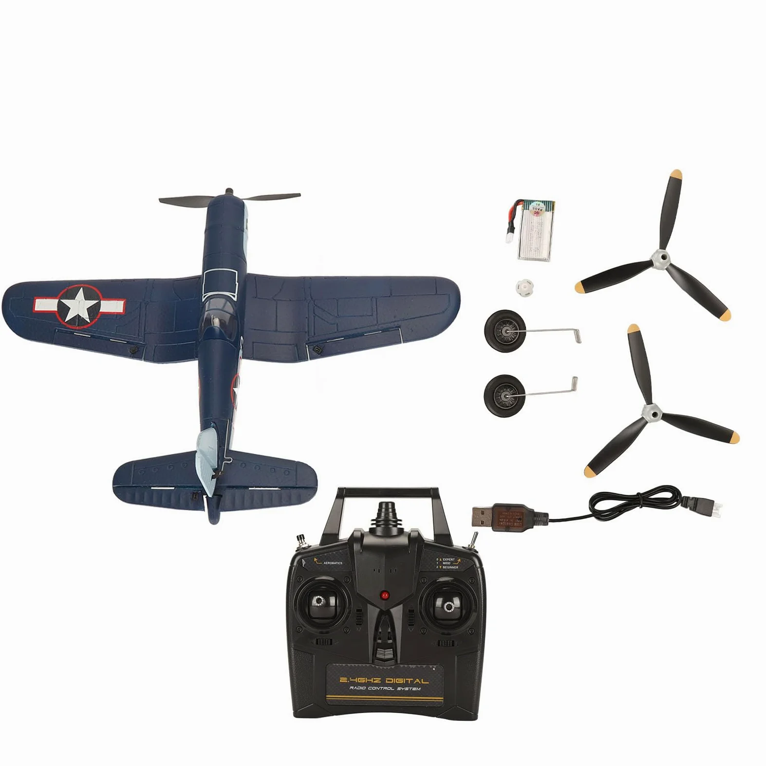 Aereo radiocomandato professionale 2.4GHz pronto al volo con batteria da 400mAh, tecnologia anti-interferenza, facile da controllare, materiale EPP resistente, ideale per p