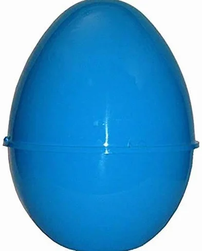 Uovo di Pasqua in Plastica Contenitore Guscio Vuoto Blu Azzurro Misura:30 x 40(h) x 30 cm. Confezione Idea Regalo Bambini Pasqualone Vuoto