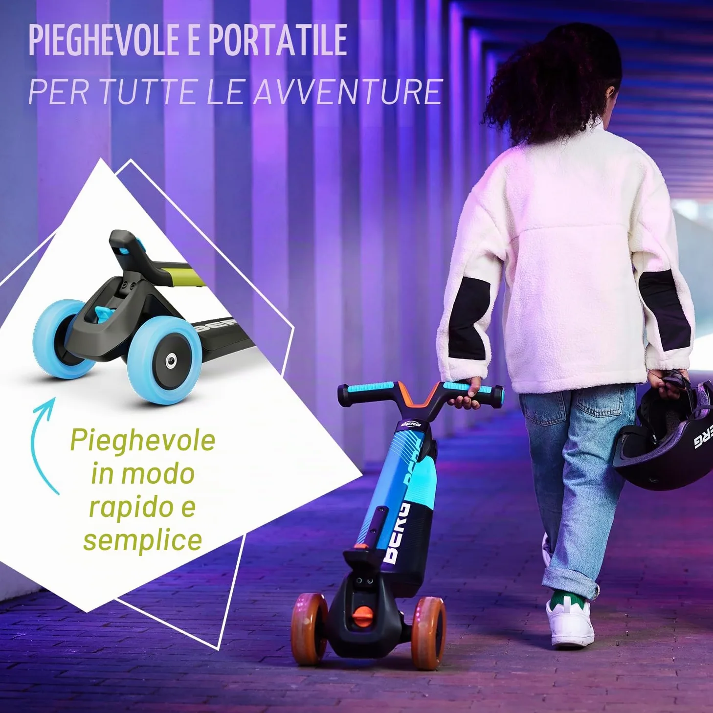 BERG Nexo - Monopattino pieghevole, colore: Lime