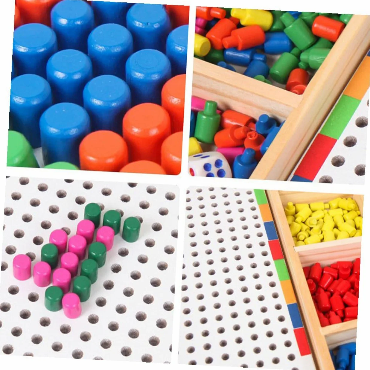 SOIMISS Gioco Educativo Chiodini a Forma di Fungo per Bambini, in Plastico Bianco, Arricchisce Creatività e Immaginazione, per Compleanni e Vita Quotidiana