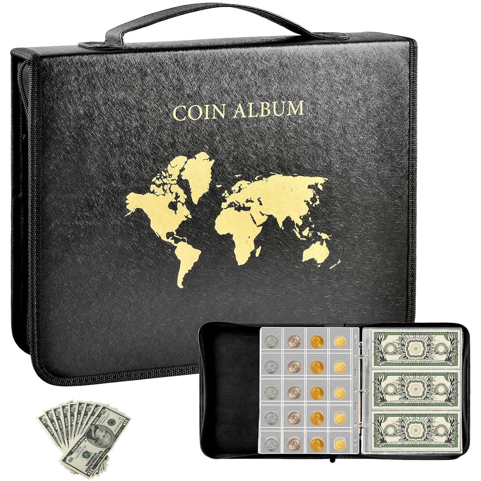 Album per monete per collezionisti, album per collezionisti di monete | regalo di Capodanno, album da collezione trasparente, portatile