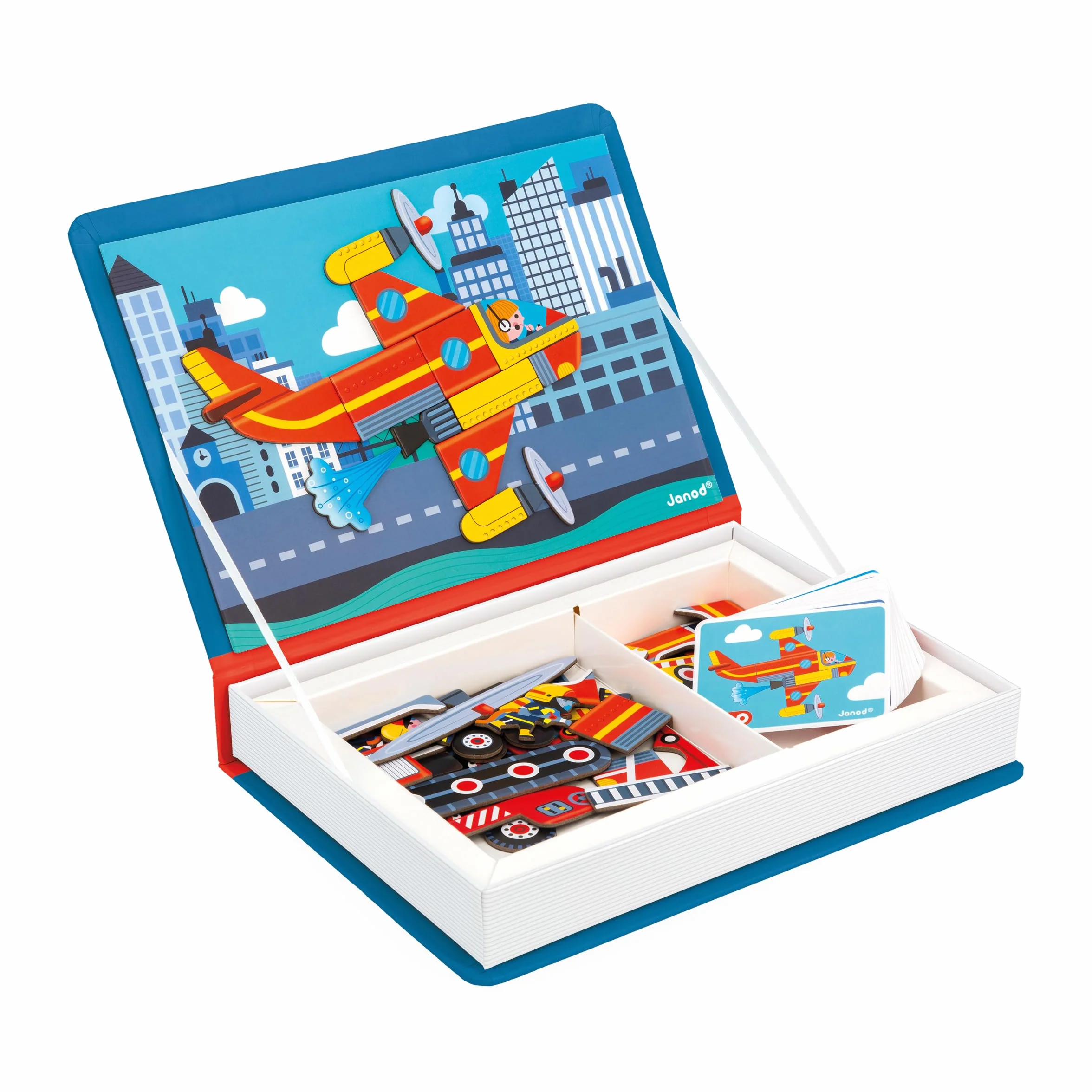 Janod Magnéti'Book Pompieri Gioco Educativo Magnetico 60 Calamite 18 Modelli