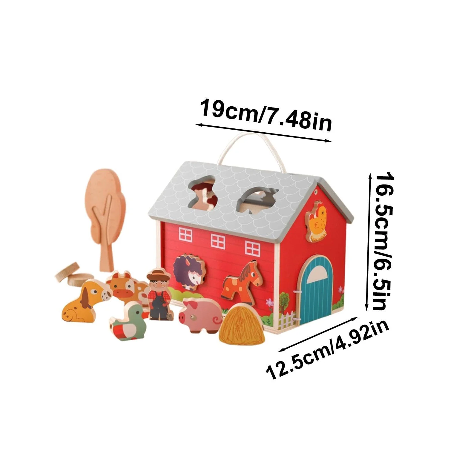 Generico Giochi In Legno Fattoria - Fattoria Incastro Forme | Animali Giocattolo Set | Impilabile Apprendimento Sviluppo Motorio Per Bambini Piccoli Ragazzi Ragazze Regalo Compleann