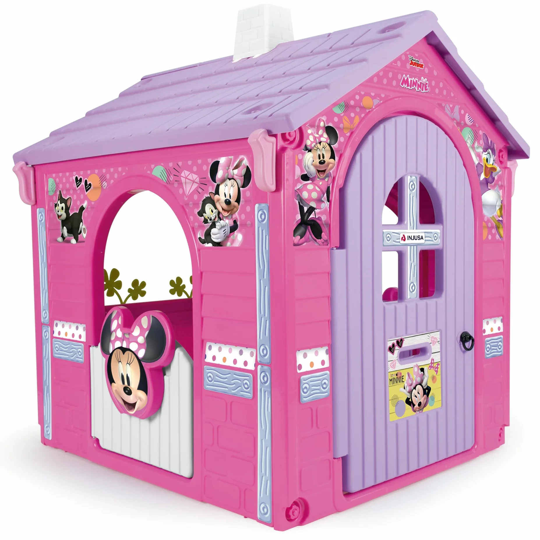 Casetta Bambini Minnie Mouse INJUSA Dai 3 Anni Rosa E Lilla Con 3 Porte 1 Finestra Plastica Resistente Ufficiale Disney Cabina Esterno Giardino Stimola Fantasia Facile Da Montare Bimba