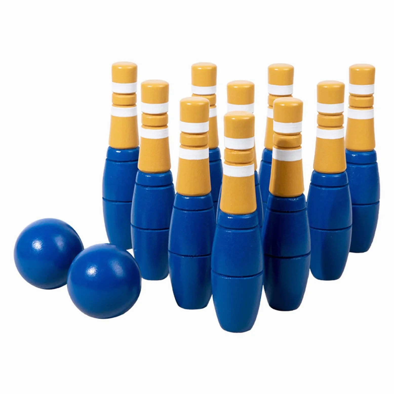 Set da Bowling per Bambini con Birilli in Legno, Giocattolo | divertente per attività al chiuso. Il set da bowling per bambini include 10 birilli, gioco interattivo per il tempo libero