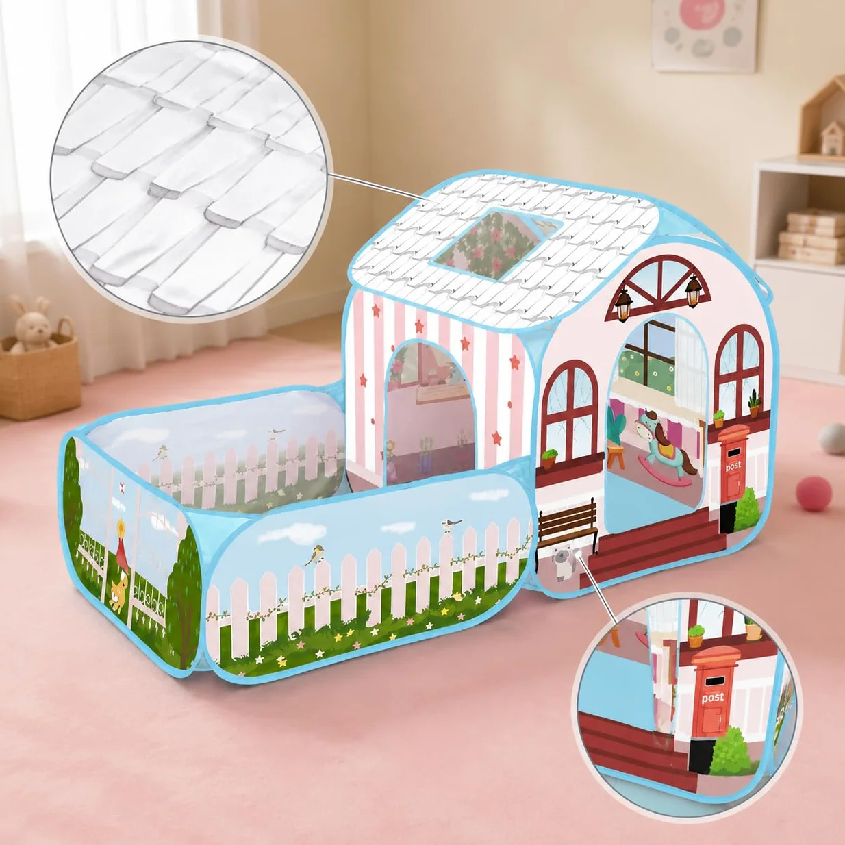 Casetta da Giardino per Bambini, Tenda -Up per Esterni, Casetta Pieghevole per Bambini