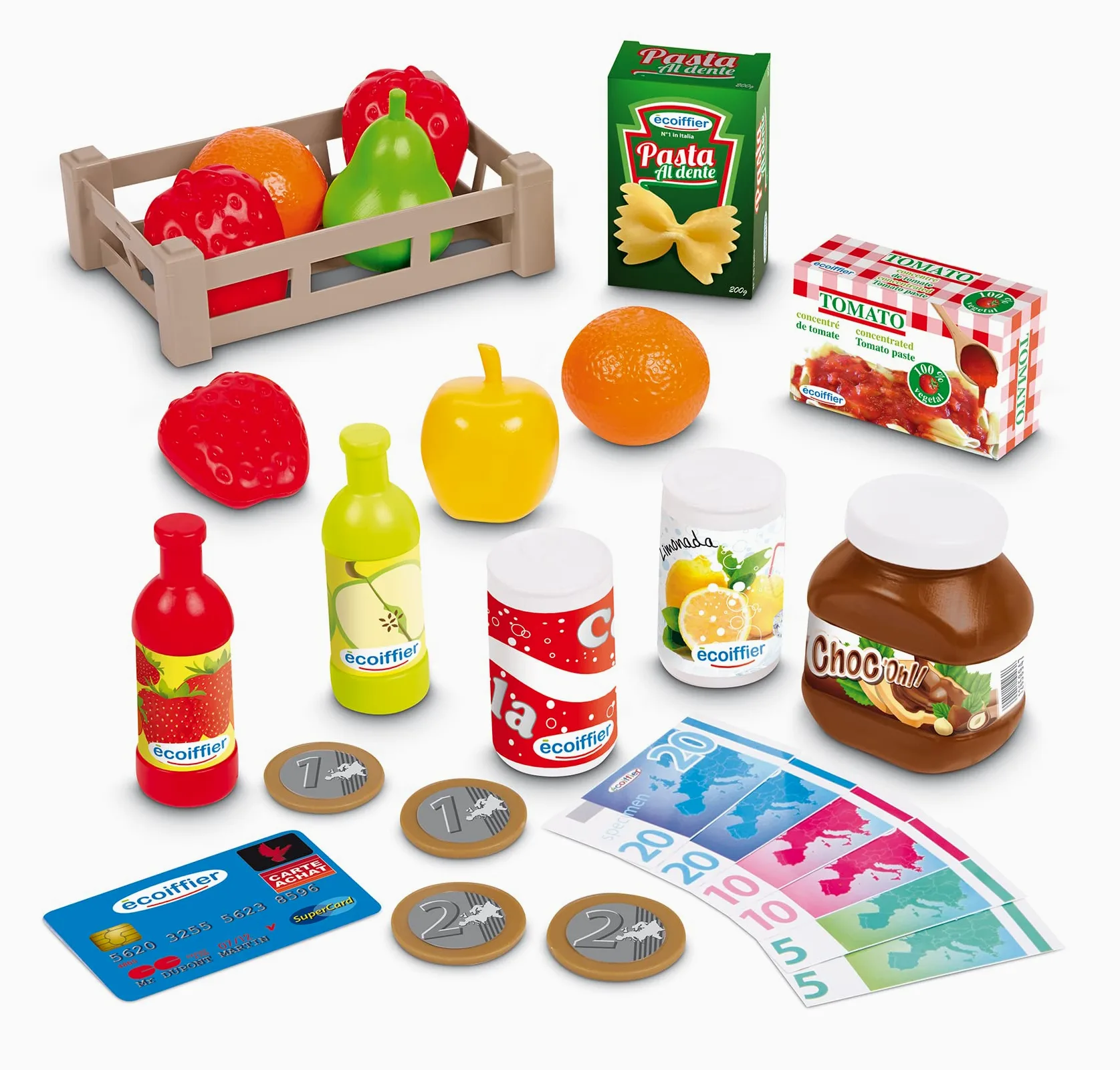 Giocattoli Ecoiffier 1691 - Rilascio per cassa Supermercato 3 in 1 con accessori di vendita, gioco d'imitazione - a partire da 18 mesi - Made in France