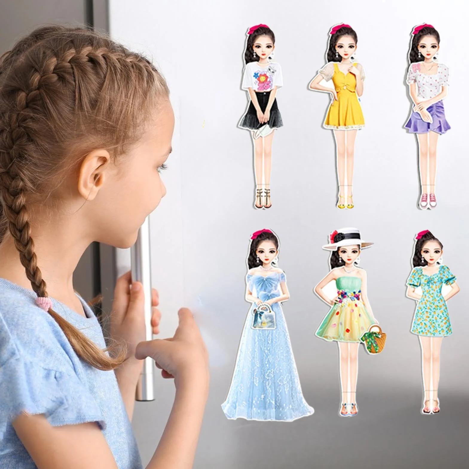 Genérico Bambole di Vestire Magnetiche - Costume Magnetico Gioco di Simulazione Bambole di Carta Costume Tagli di Vestito | Vestiti Magnetici Creativi Vestirsi per Compleanno Giorno del Bambino