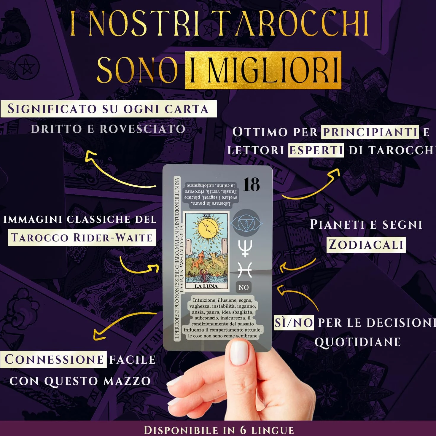 Witchy Cauldron Imparare i Tarocchi con parole chiave pianeti segni zodiacali chakra