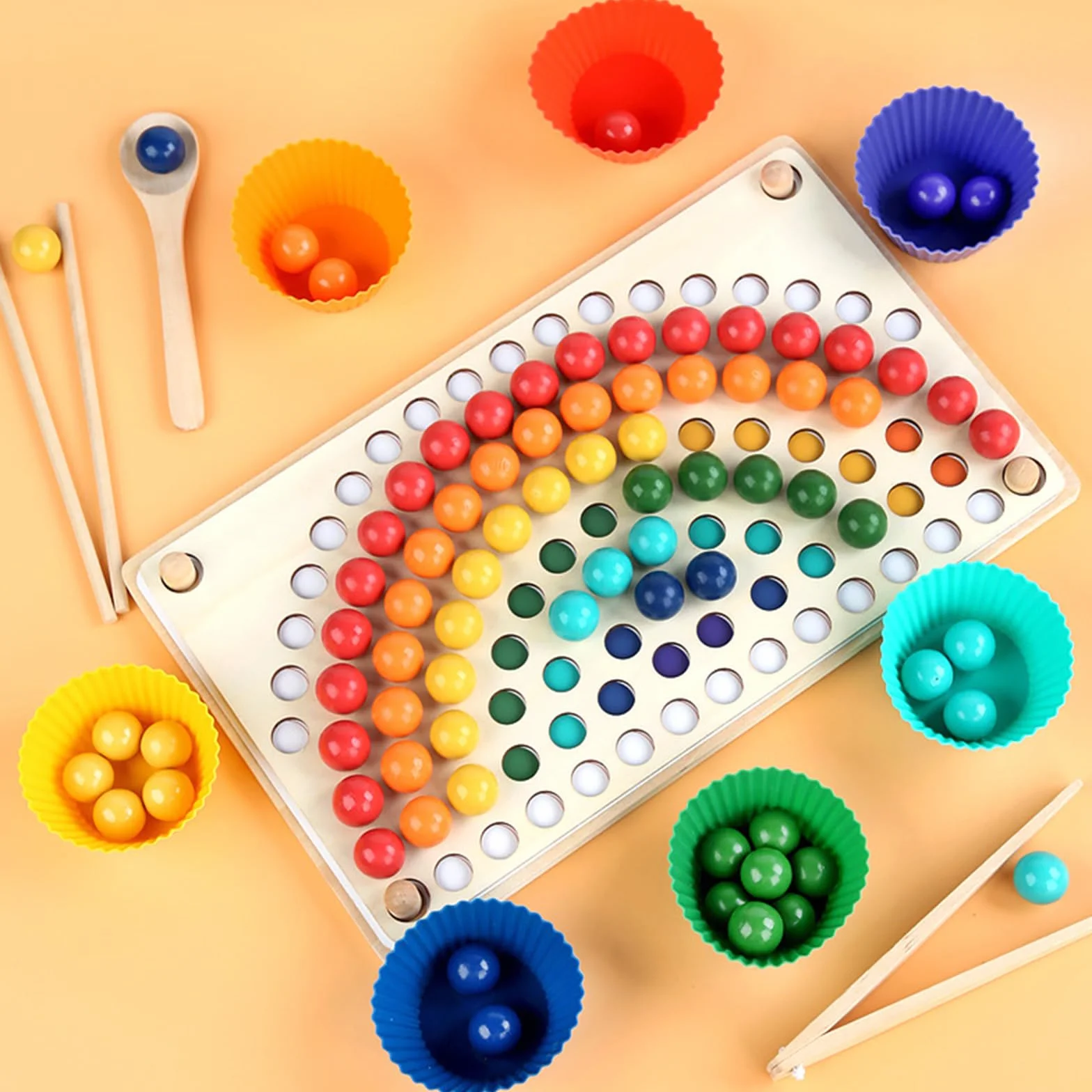 Giocattoli Montessori 3 Anni, Giochi Educativi di Motricità Fine, Giochi Sensoriali, Puzzle per Bambini, Gioco di Classificazione e Impilamento, Regalo Perfetto per Ragazzi e Ragazze