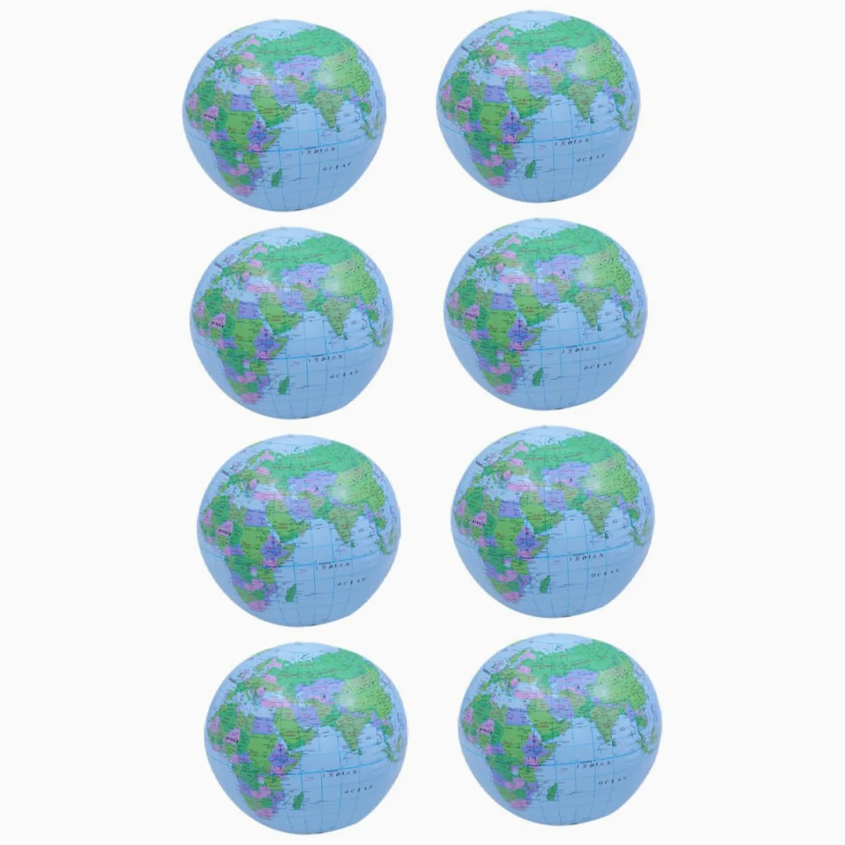 ORFOFE 8 pezzi Palloni Spiaggia Gonfiabili Globo Mondo in PVC Materiale Resistente e Leggero Design Mappa Mondiale Inglese per Piscina e Spiaggia Riutilizzabili e Facili da Gonfiare