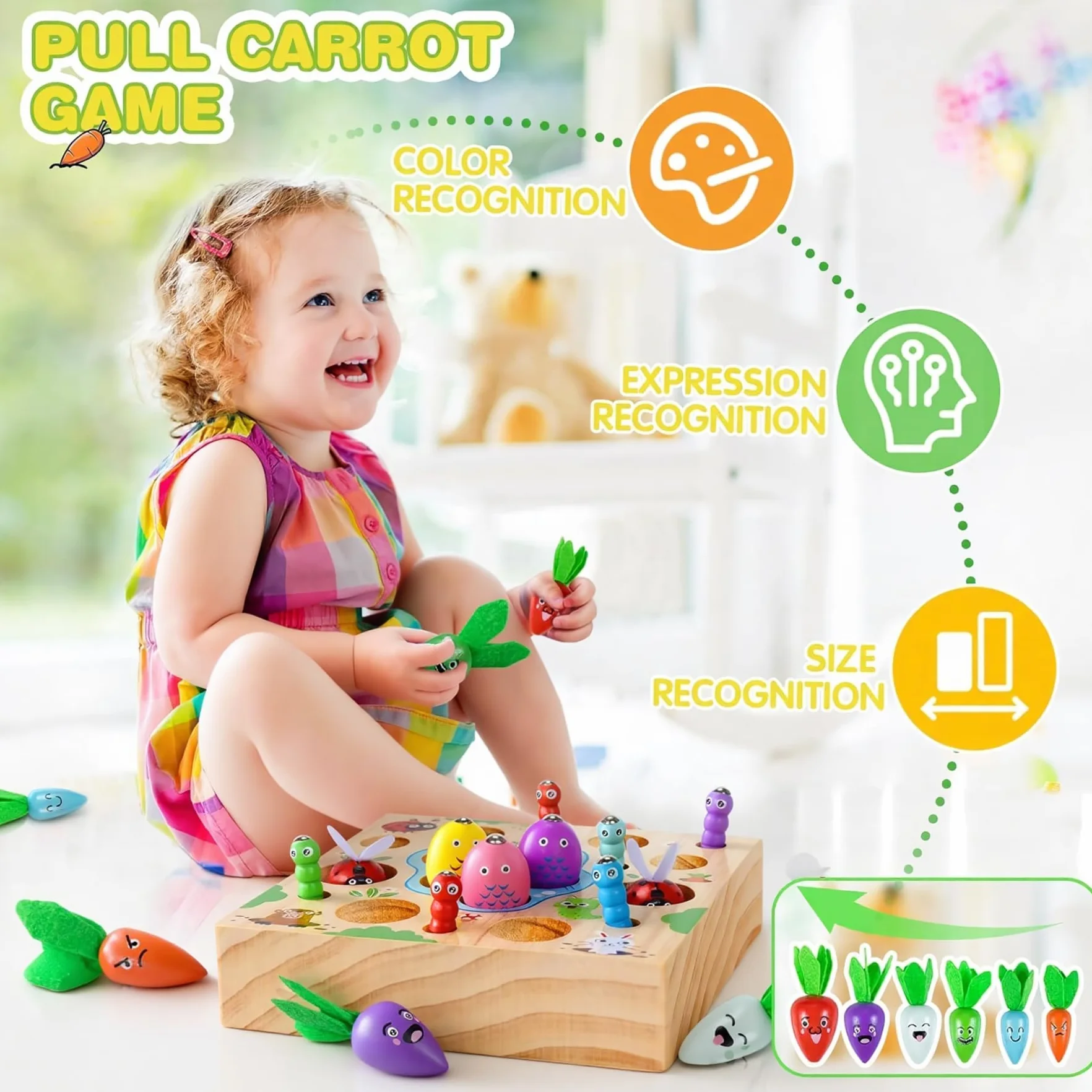 COOLJOY Giochi Montessori 2 3 Anni | 4 in 1 Magnetici di Pesca in Legno Abilità Motorie Giocattoli Educativi | magnetici Gioch| Compleanno Regalo per 2 3 4 Anni Bambini Ragazzi