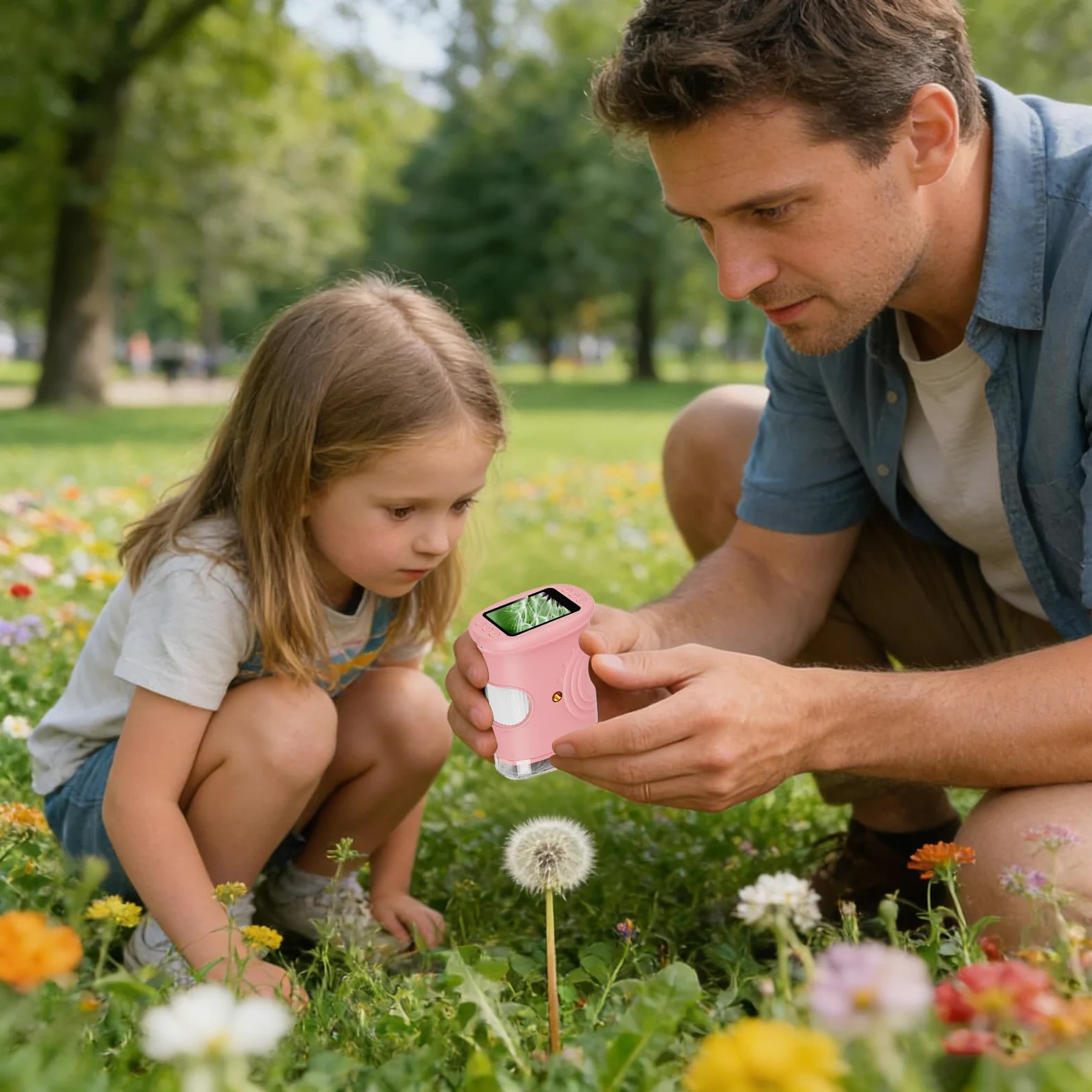 Microscopio per Bambini Giocattoli Scientifici Educativi Ricaricabili 1000X | Microscopio Digitale Portatile Con Schermo Da 5 Cm Per Bambini Ragazze Ragazzi Casa Scuola Laboratorio Natura
