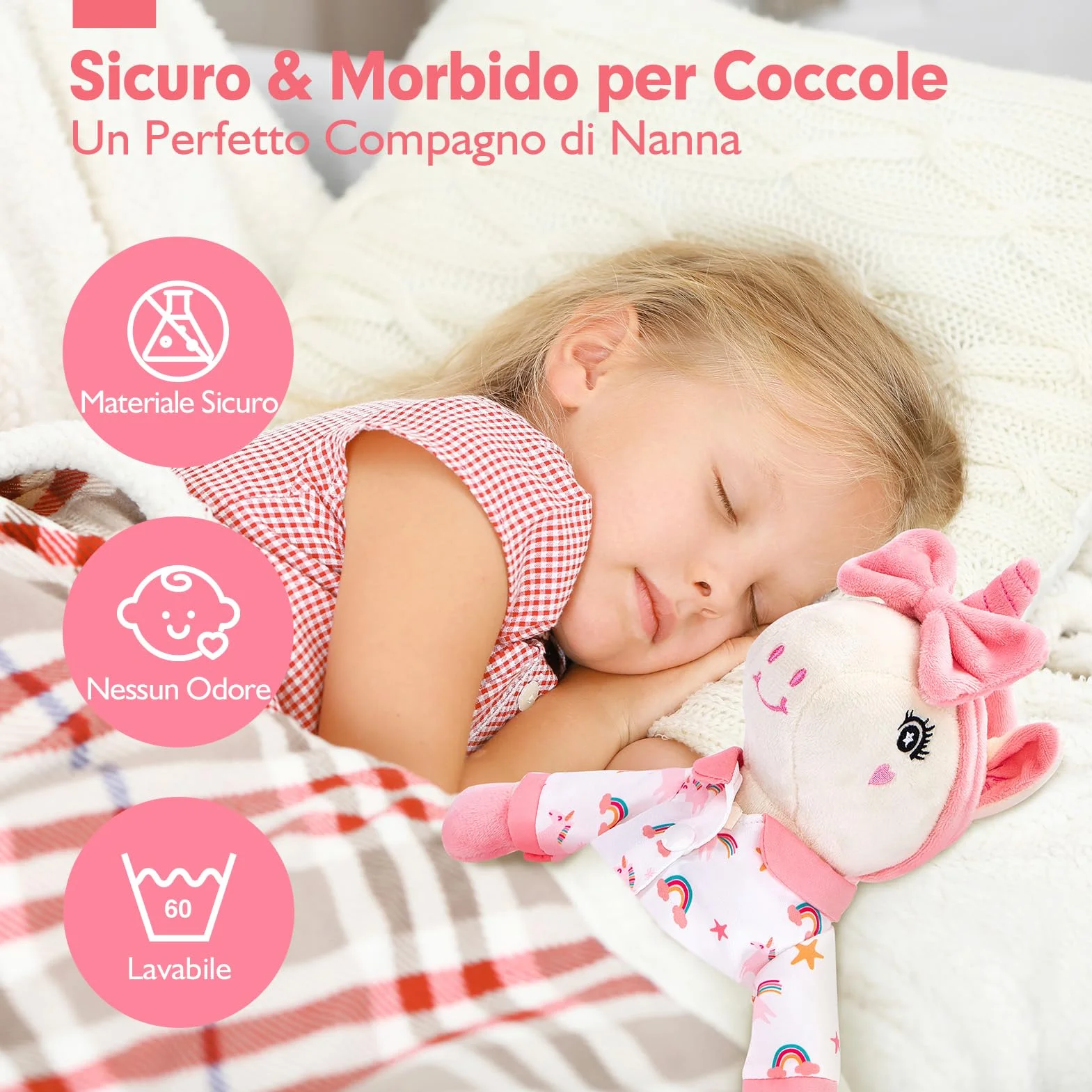 hahaland Regalo Bambina 3-6 Anni, 10 PCS Set di Unicorno Bambina Regalo con Unicorno Peluche, Borsa e 3 Abiti, Vestire la Bambola Giochi Bimba 3 4 5 6 Anni Femmina