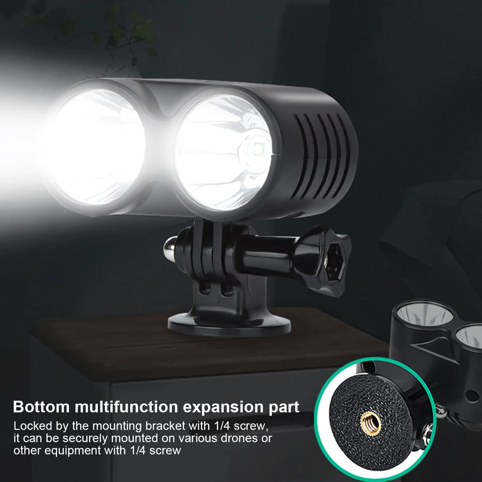 Drone Owl Searchlight, 4 modalità Drone Night Light per DJI FPV, per AIR 2S, per Mavic AIR 2, per Mavic 2, per Mavic 2, Luce di ricerca a LED per pesca con droni, rilascio esca, consegna carico utile