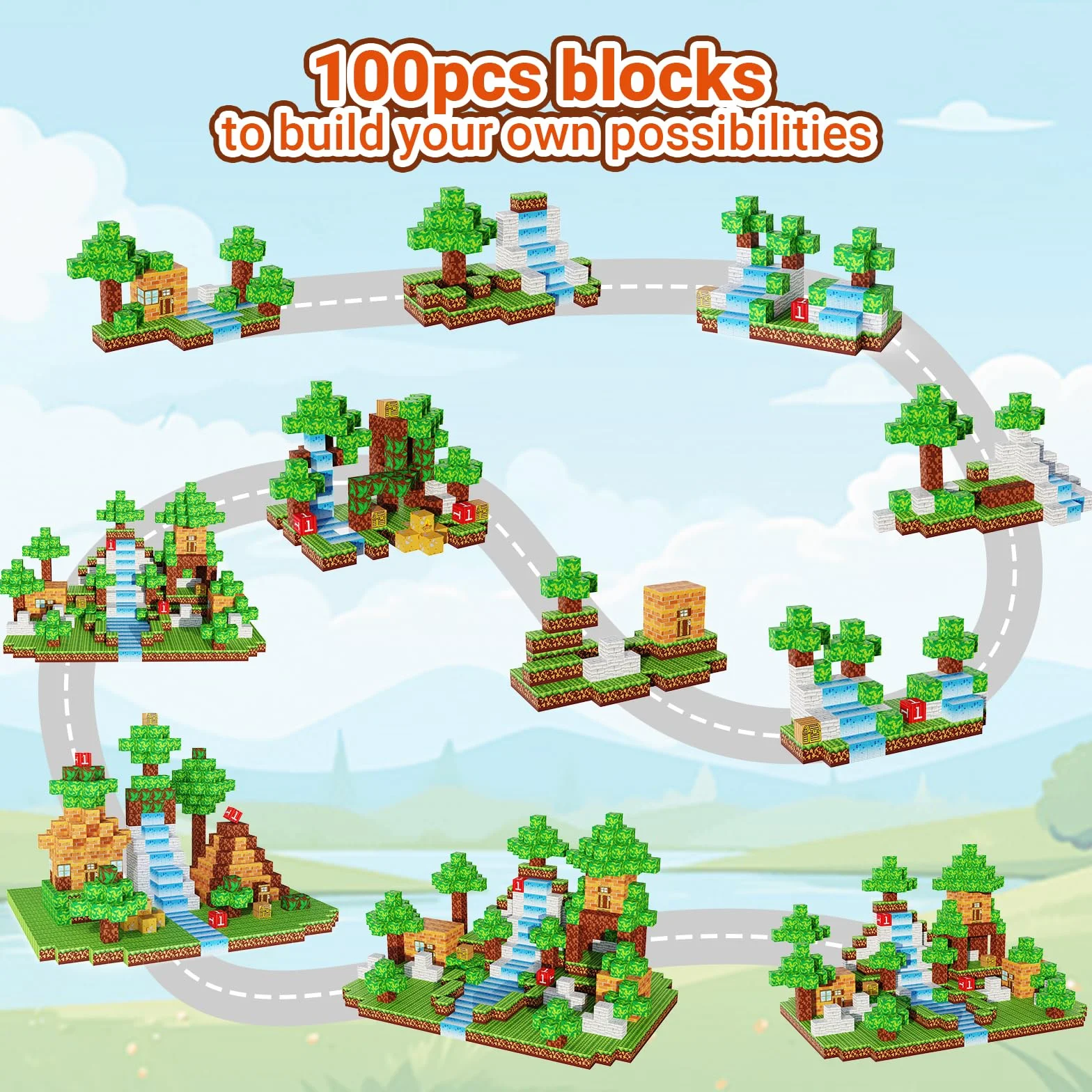 Jooyflares Blocchi Magnetici 100 Pezzi 2,5 cm Forti Magneti Montessori Giocattolo per Bambini dai 4 Anni