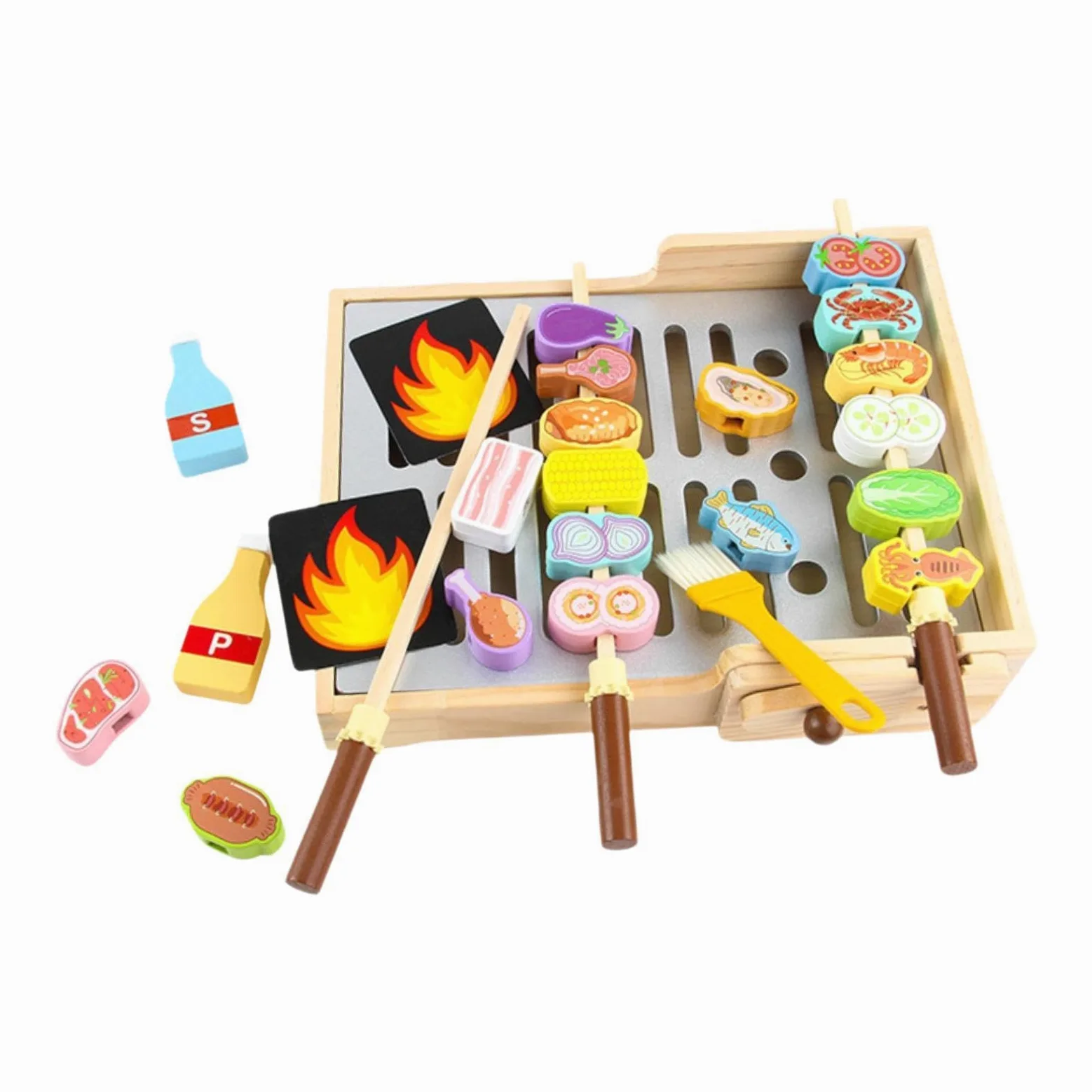 Set di Giocattoli per Barbecue, Accessori da Cucina Fantasiosi Ed Educativi, Giocattoli