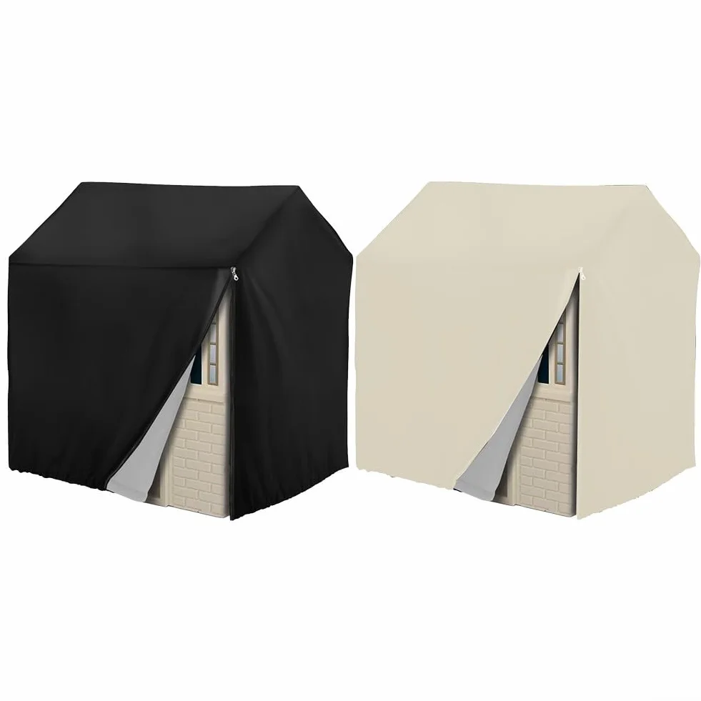 Copertura resistente per casetta dei giochi Oxford 210d, impermeabile, antivento, protezione per la casa dei bambini, in legno, con coulisse, 127 x 115 x 140 cm (bianco, 127 x 115 x 140 cm)