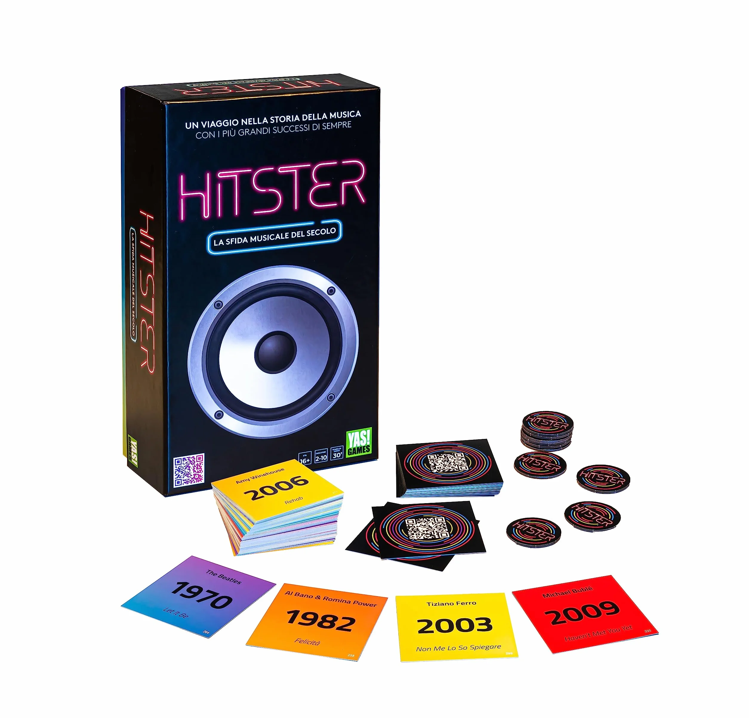 Rocco Giocattoli Yas Games Hitster Core Gioco Musicale Italiano 2-10 Giocatori 16+