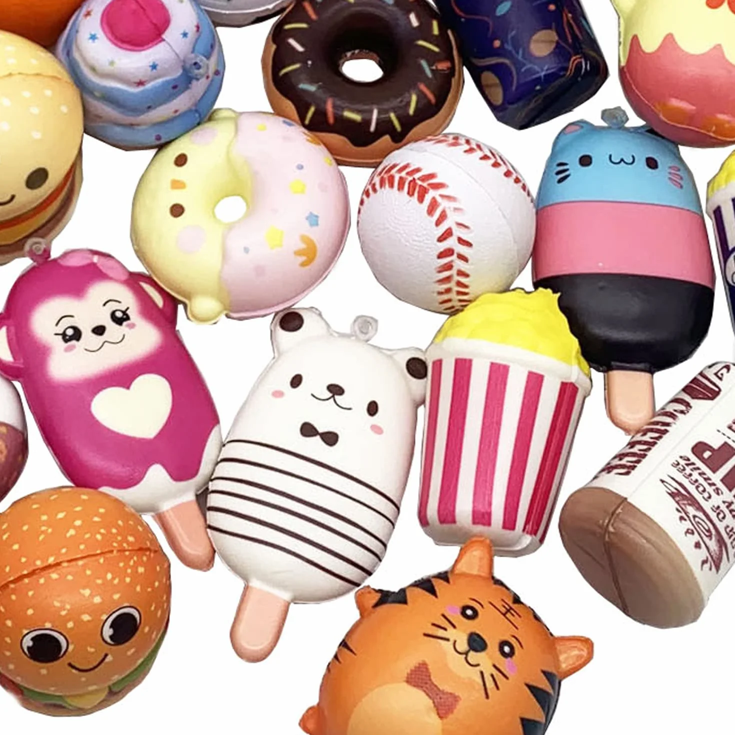 30 Assortiti Squishy Antistress Kawaii Giocattolo Stress Relief Slow Rising Gadget Ball