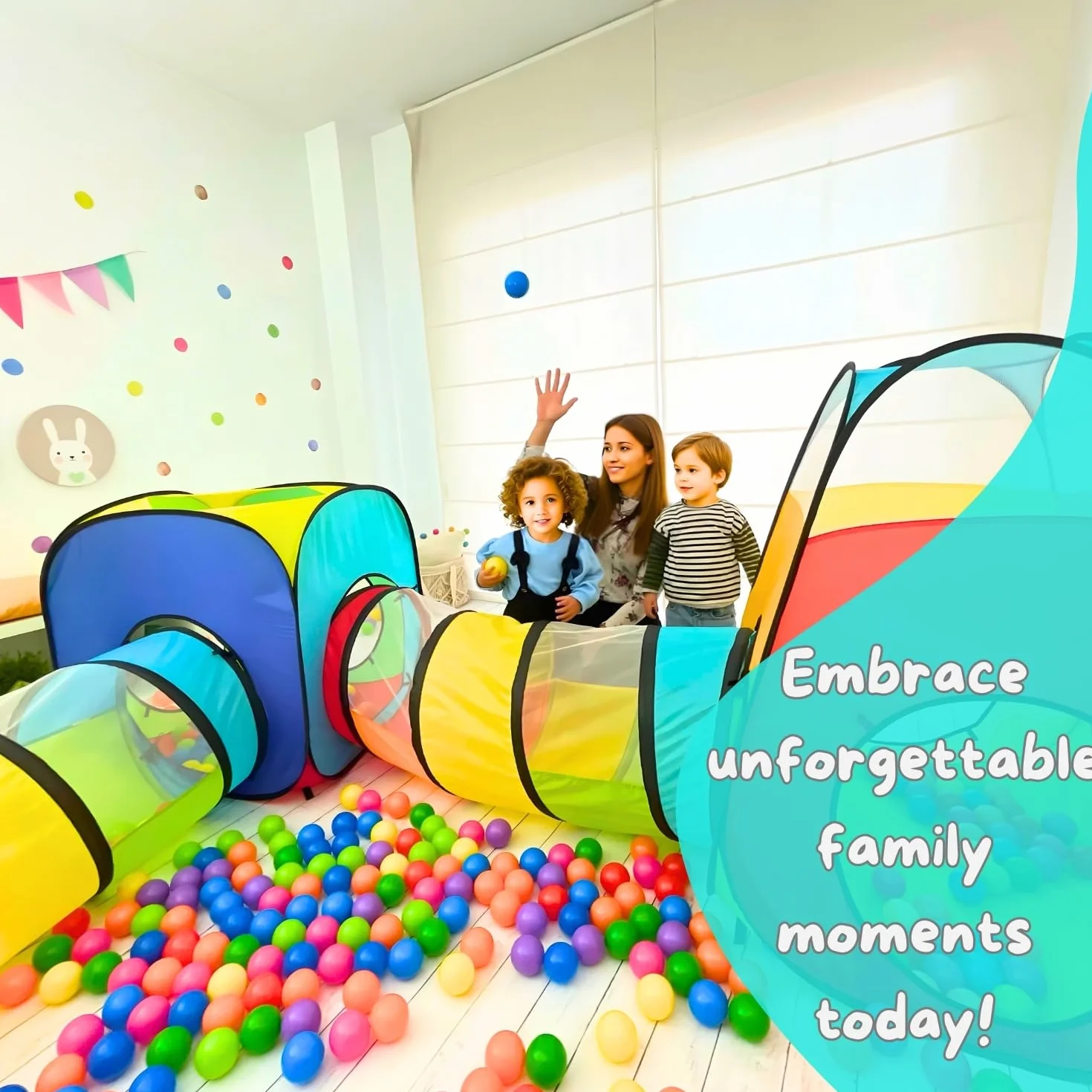 4 in 1 Pop Up di Tenda e Tunnel da Gioco Bambini Tenda Giocattolo Tunnel Bambino Ball Pool per Bambini e Bambine incl. Borsa per Il Trasporto B