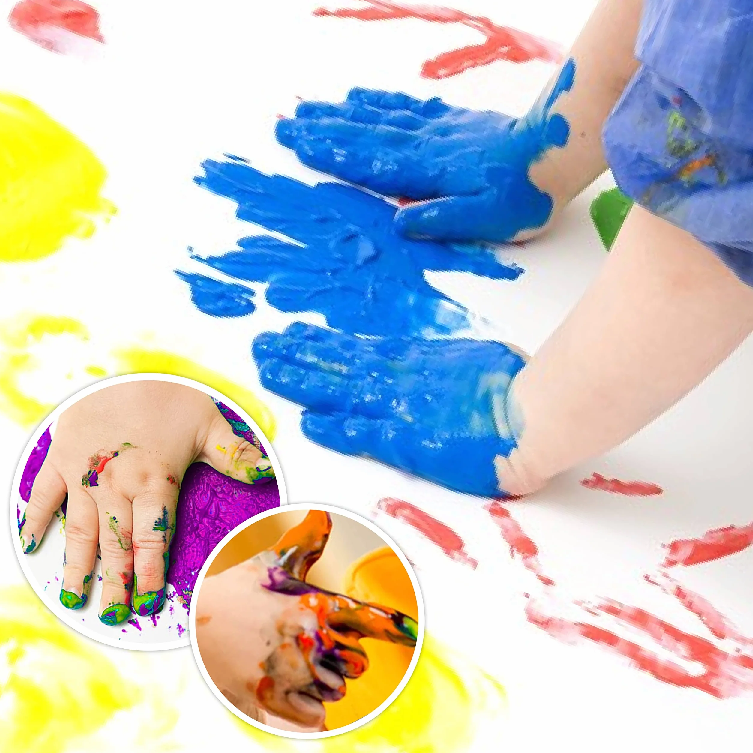 BLOT Colori a Dita Lavabile 10 Colori 36ml Set di Pittura per Bambini Atossico Pittura a Dita per Bambini Neonati Dipingere Arti e Mestieri