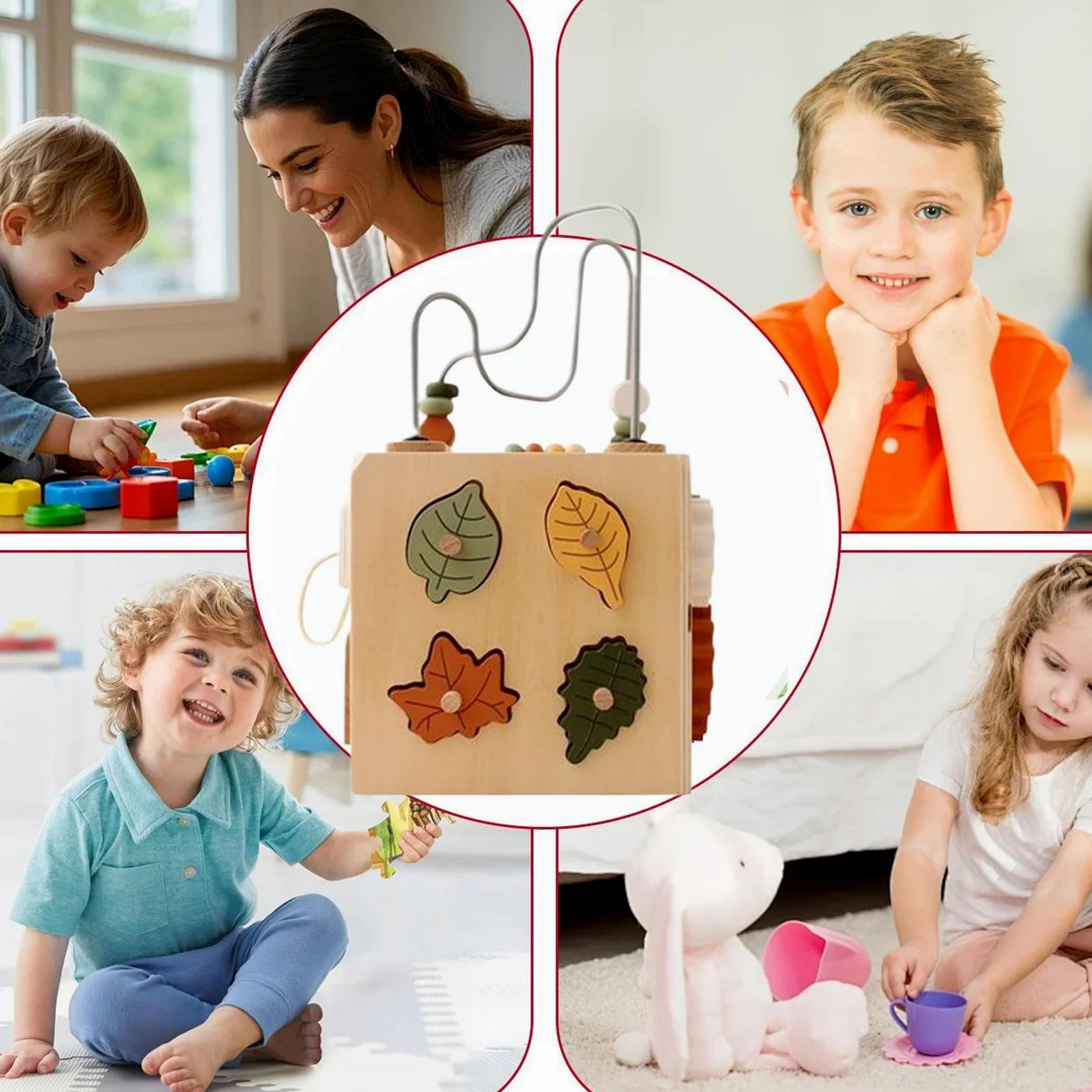 Perline Di Legno Da Infilare Giocattolo Impilabile a Colori | Educativo Apprendimento Classificazione Per Bambini 1-3 Anni Ragazza Ragazzo Casa Viaggi Famiglia