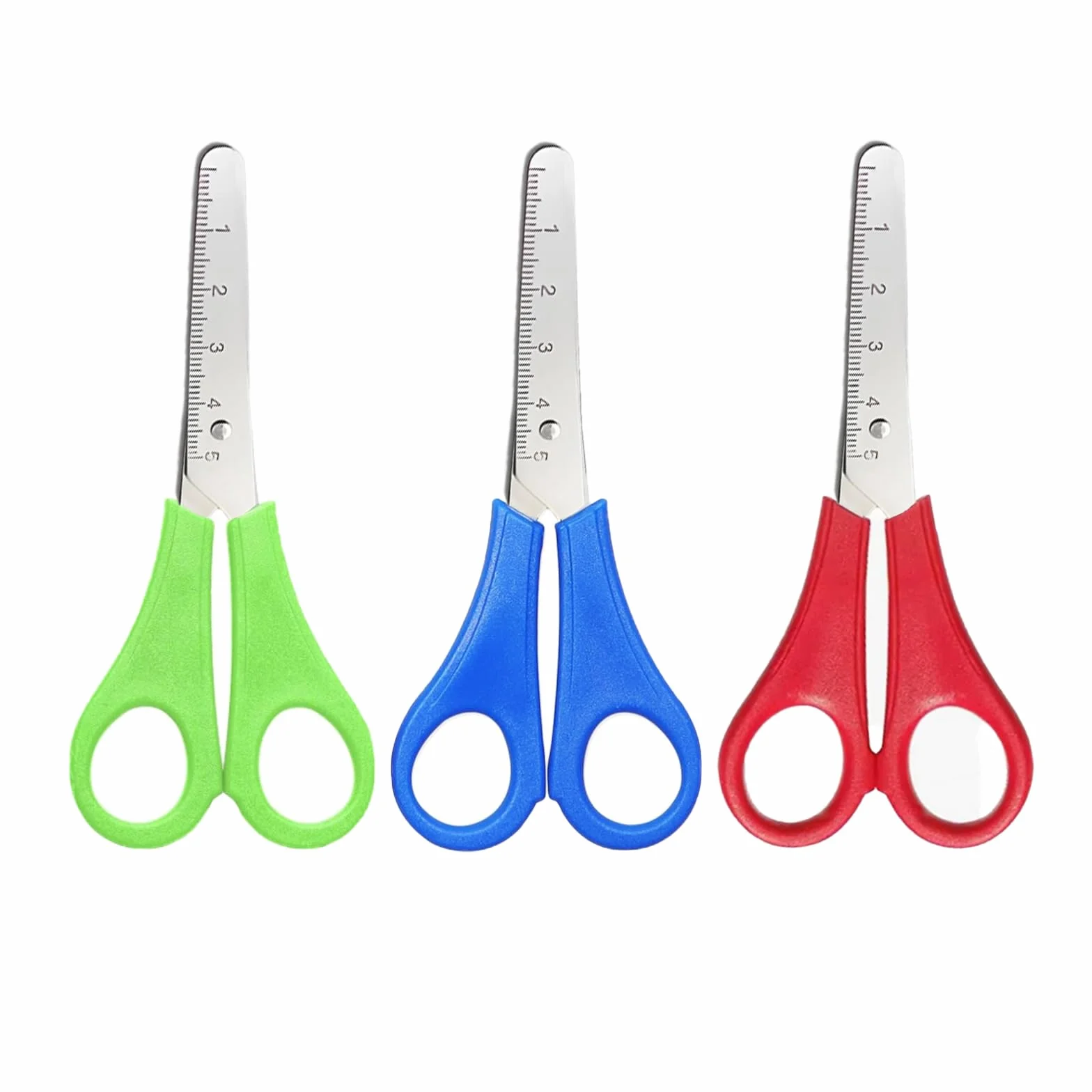 3 Pezzi Forbici Bambini, Forbici Punta Arrotondata, Sicura, Centimetri, per Clip Art, DIY, Artigianato, Studenti, Utensili Didattici