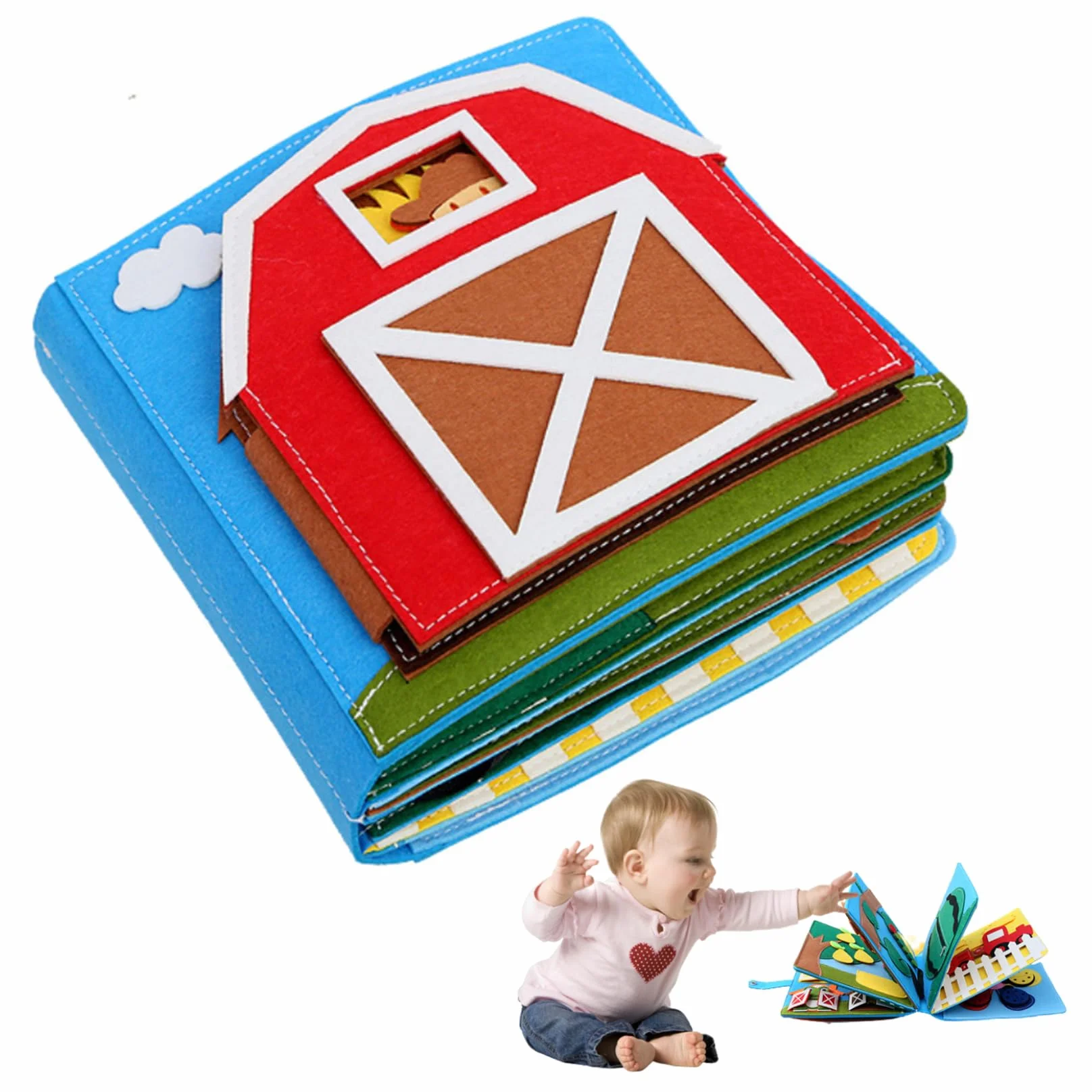 Tavola occupata per bambini Libro di attività in feltro 3D Giocattoli sensoriali per bambini Giocattolo educativo per l'apprendimento prescolare per bambina Tavola occupata, giocattoli da viaggio per