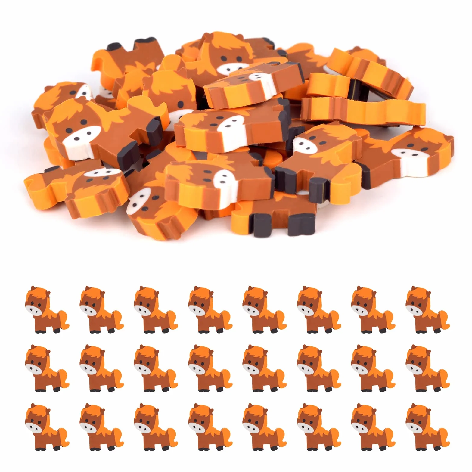 Set di 24 gomme a tema Cavallo WangCang, gomme in gomma non tossiche, divertenti bomboniere per feste e forniture artistiche