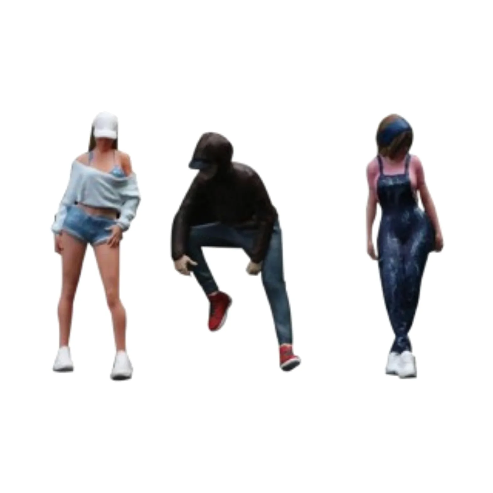 Sciarpa artistica Ragazzo Ragazza con gambe lunghe Diorama Figure | miniature di persone Set Espositori da collezione Figure di persone in Per scala 1/64 Piccoli modelli in resina