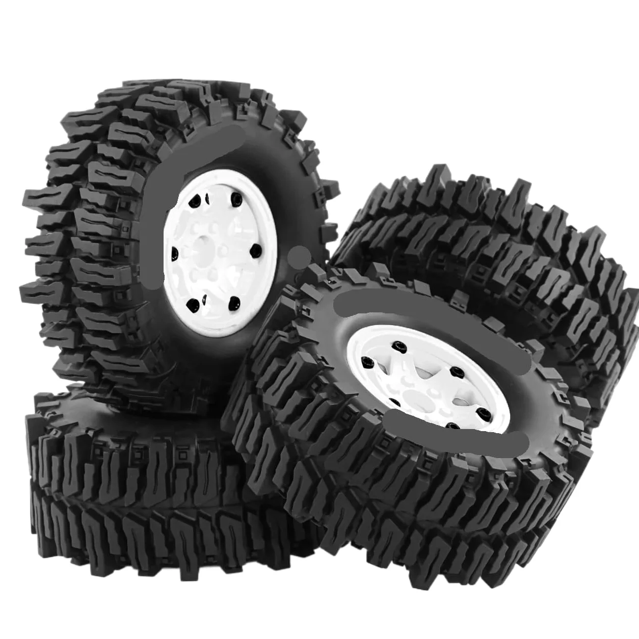 4PZ Cerchione Beadlock 2.2" 130mm 1/8 1/10 | Axial SCX10, Wraith, RR10, Capra, TRX4, YK4082(Black)
