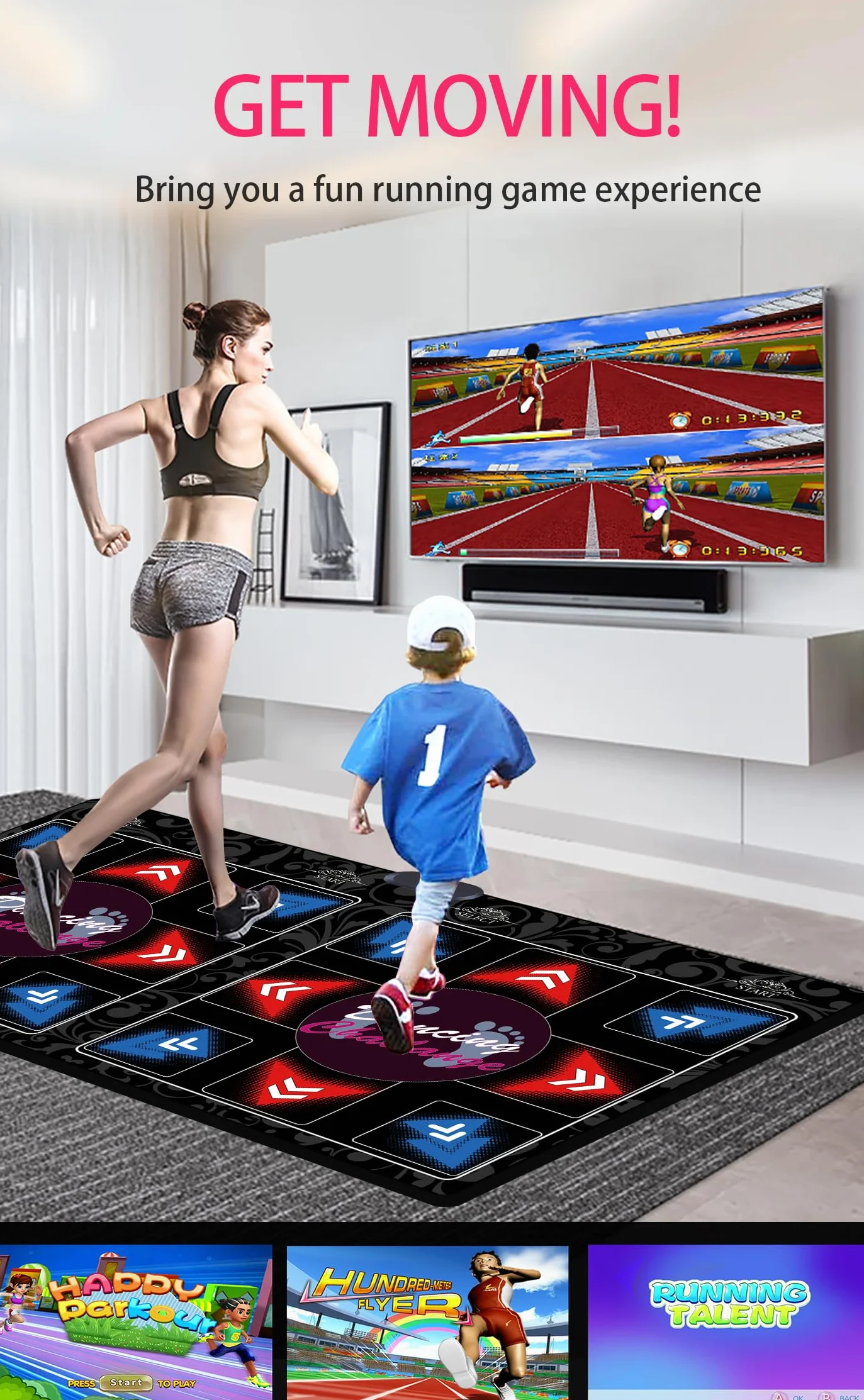 Tappeto da Ballo Fitness HDMI 64GB 899 Giochi 650 Brani Wireless Flanella Premium