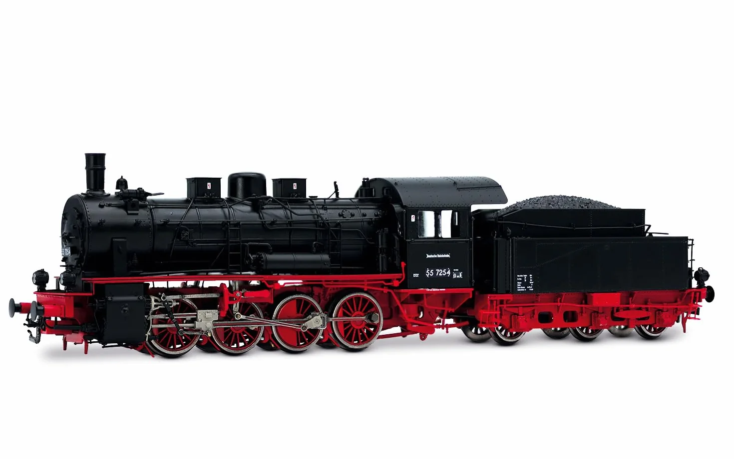 Rivarossi HR2893S Dr Locomotiva a Vapore 55 7254 Nero Rosso EP III DCC