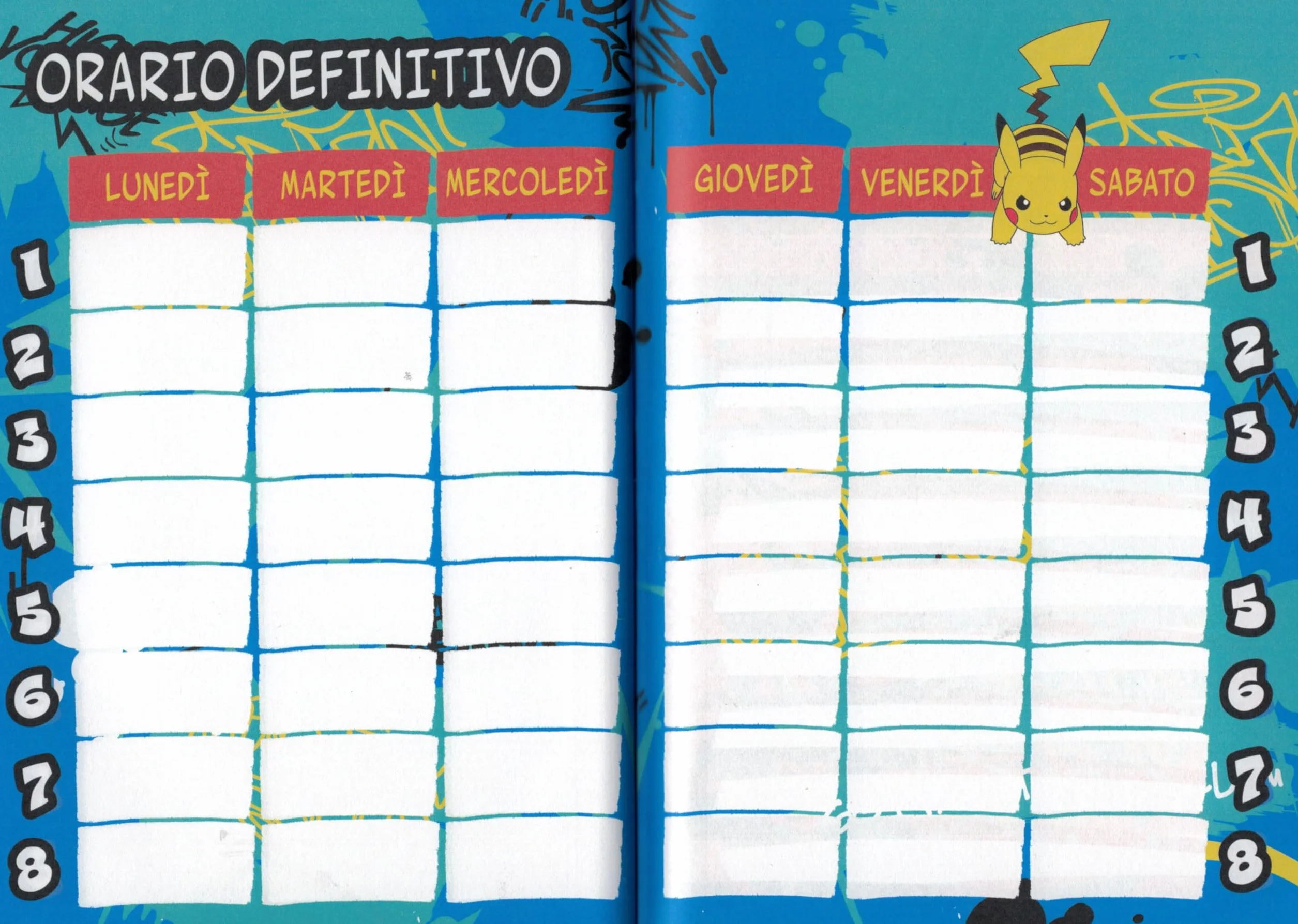 Pokemon Seven Diario Agenda Scuola Blu