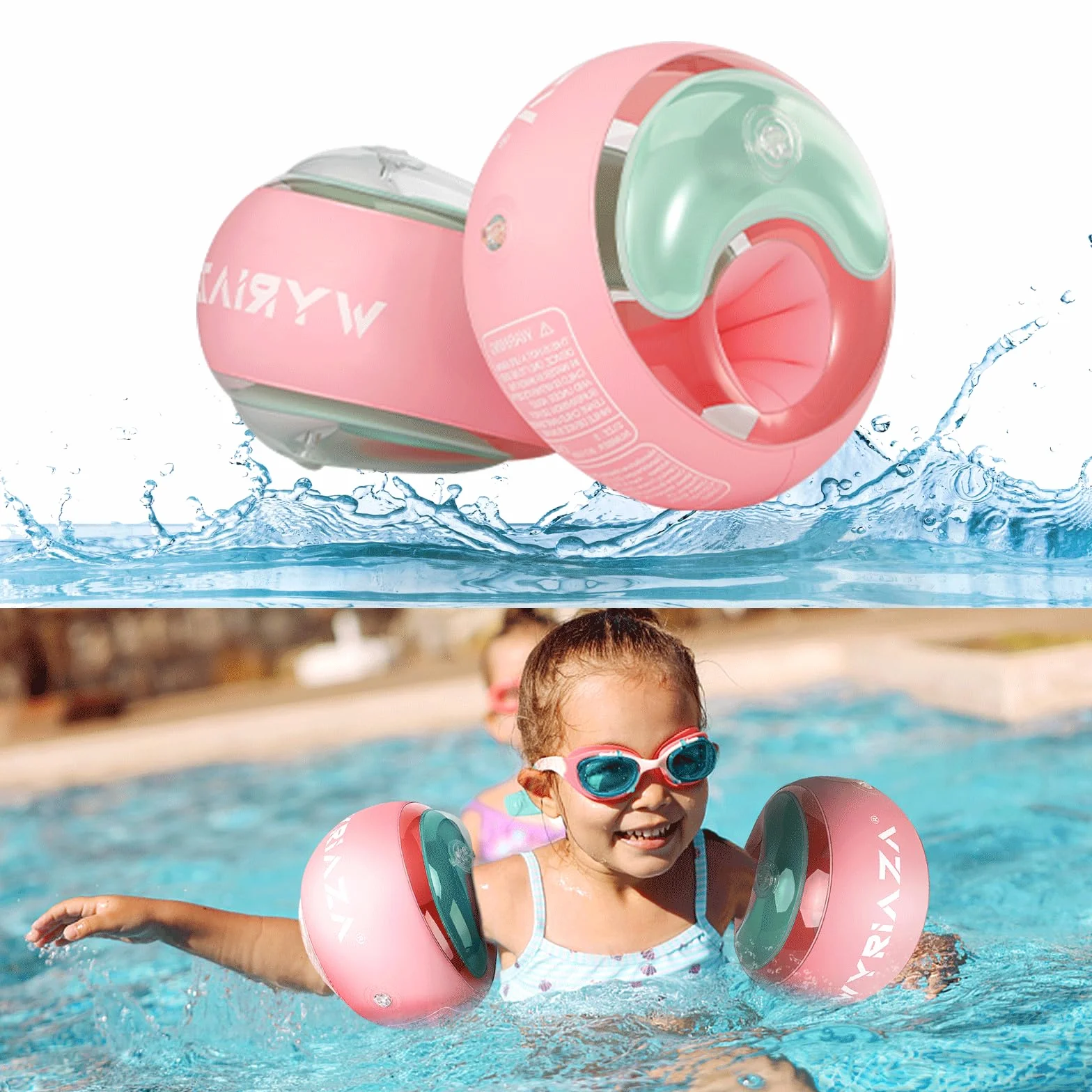 LOOWARTS Braccioli Bambini 1 2 3 4 5 6 anni, Braccioli Bambini 1 anno，Swim Armbands Braccioli Pool Rotondi Piscina Gonfiabile dei Bambini, adatto Bambini che Pesano 5-25 KG.