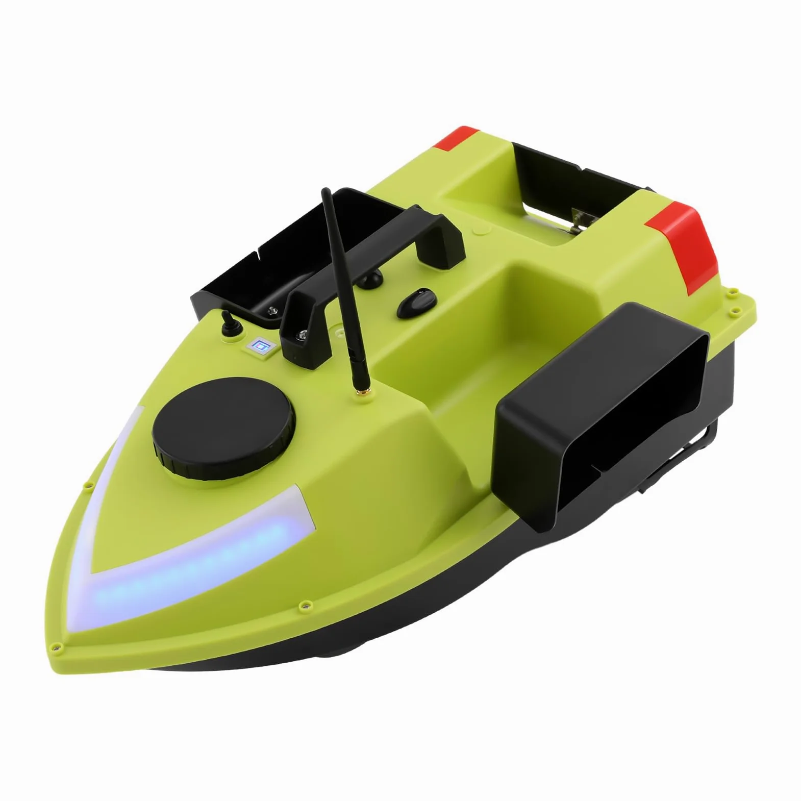 Intelligente RC Bait Boat, 600M Barca Radiocomandata da Pesca con GPS, Auto Reuturn, Wireless RC, 10000 rpm, 2x5200MA Batteria integrata, 99 Punti di Traina