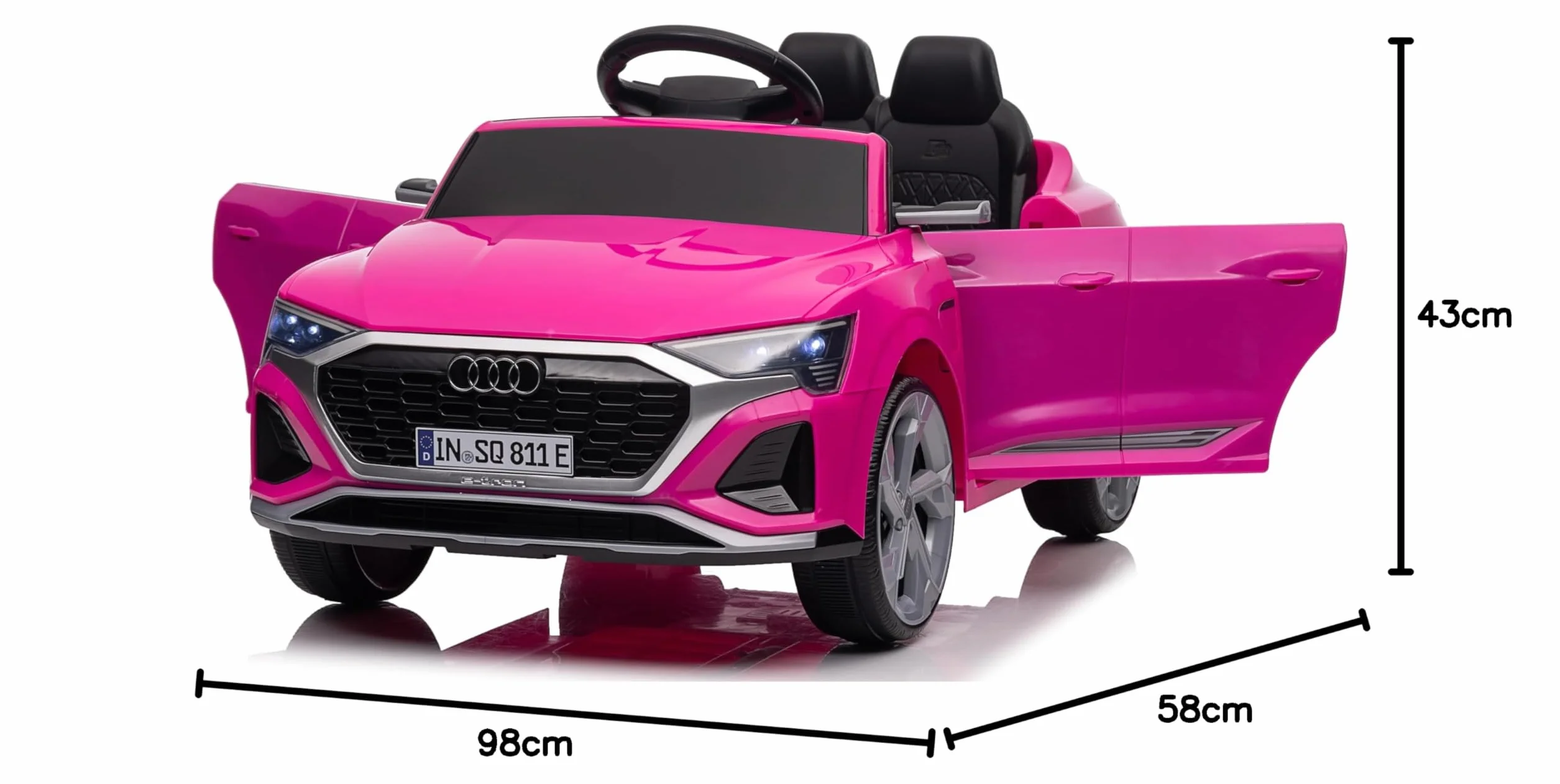 Audi SQ8 e-tron Sportback 12V Auto Elettrica per Bambini con Licenza Ufficiale Due Motori Telecomando Rosa